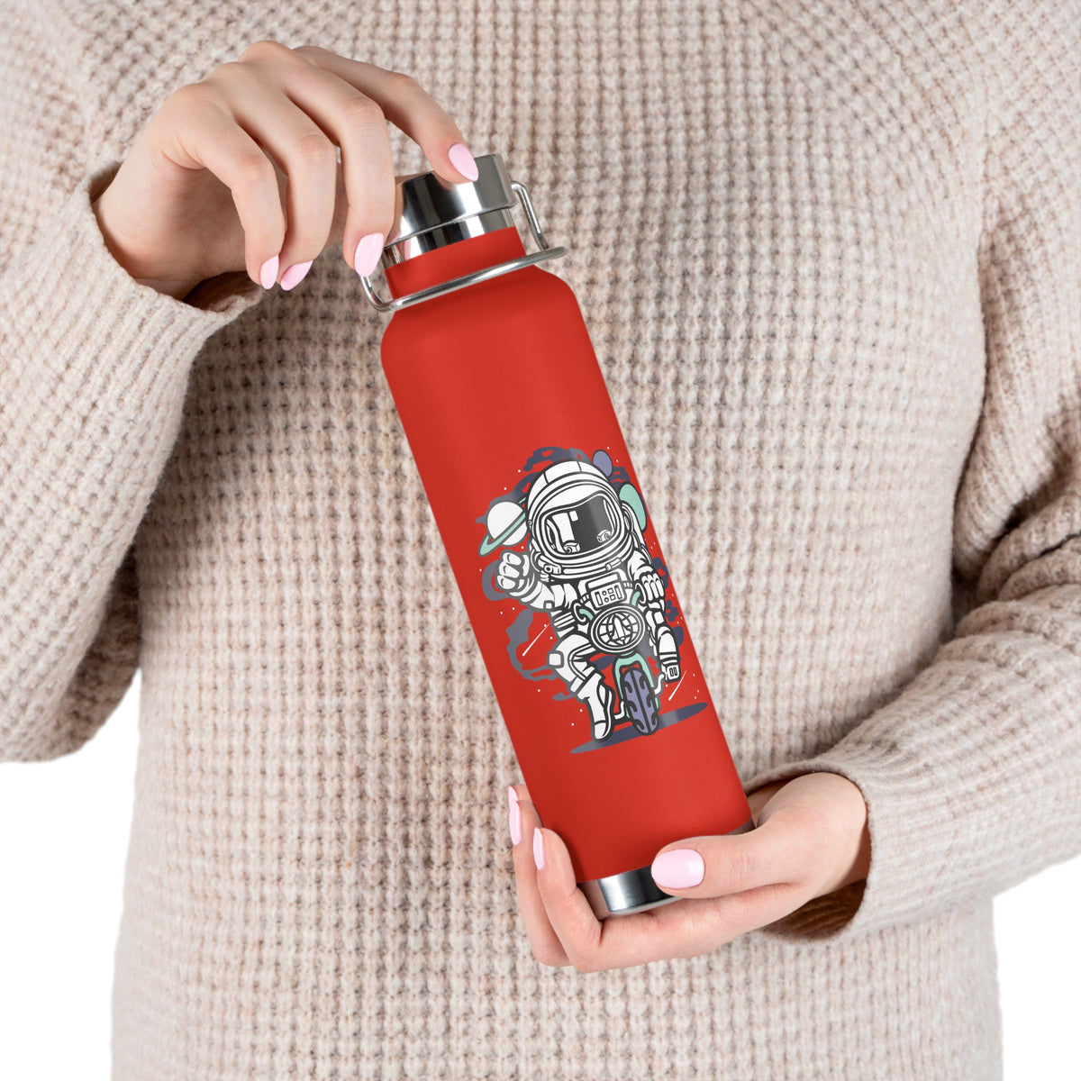 22oz Copper Insulated Water Bottle with Cartoon Design - CV58