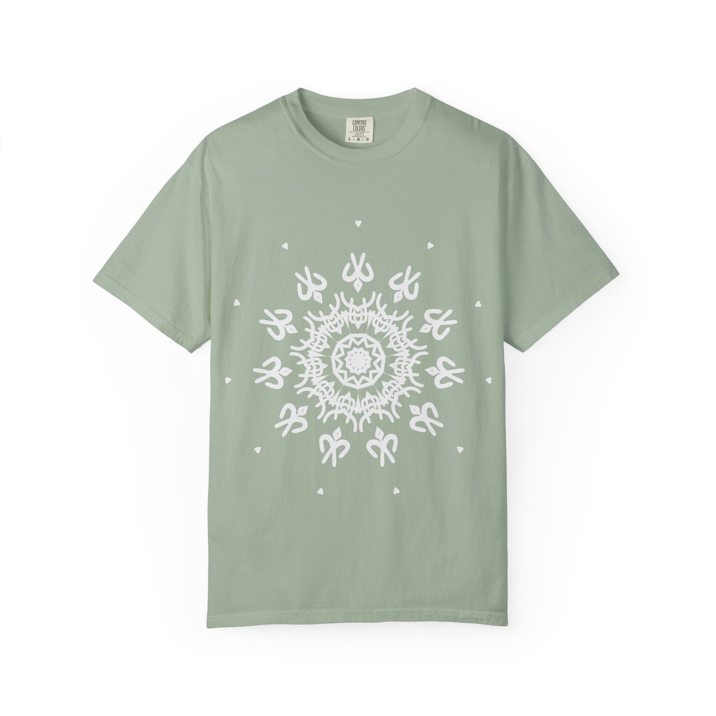 Unisex Garment Dyed Cotton T-Shirt with Mandala Graphic Design