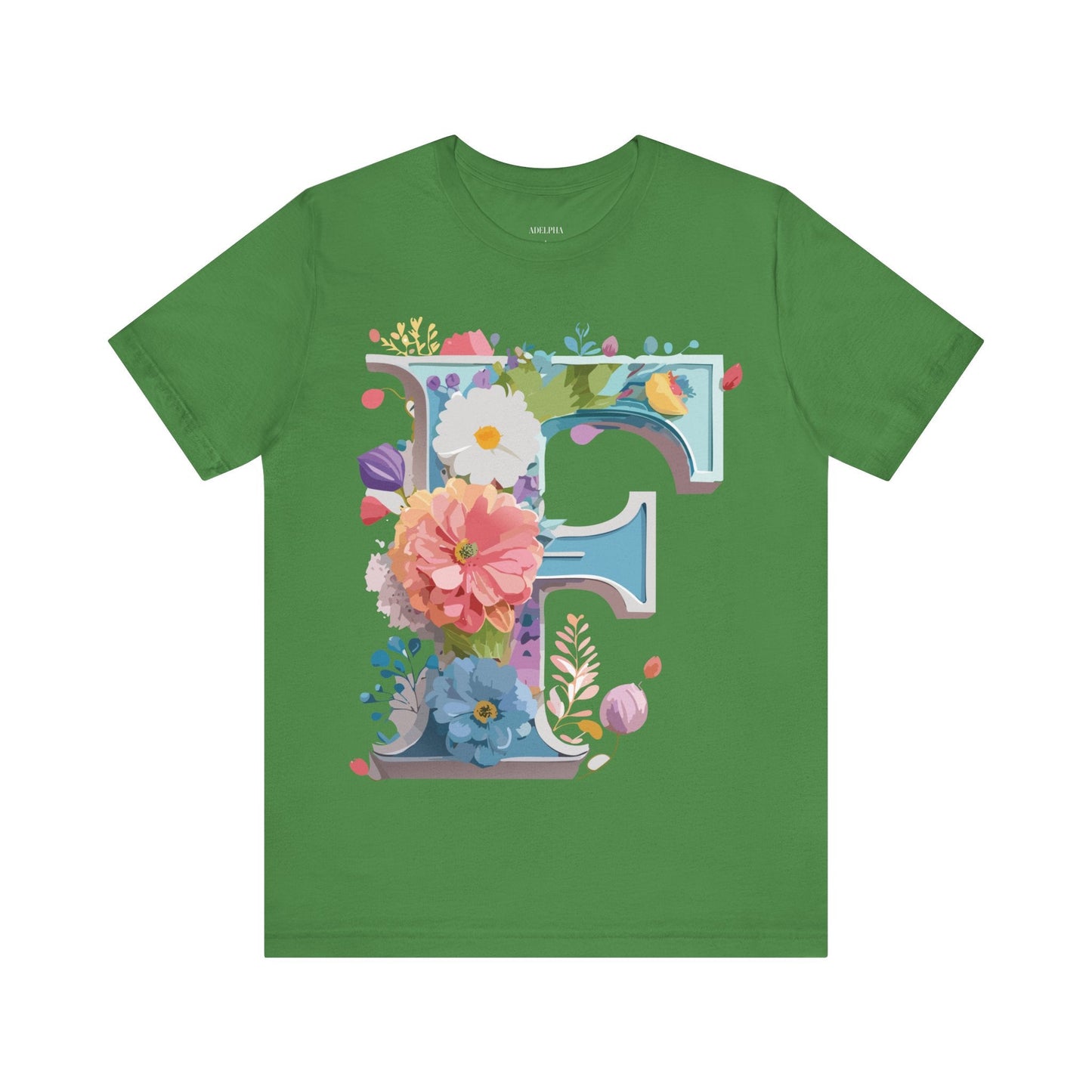 Letter F Shirt Graphic Tee Unisex Adelpha Vintage Inspired Art Design Short Sleeve