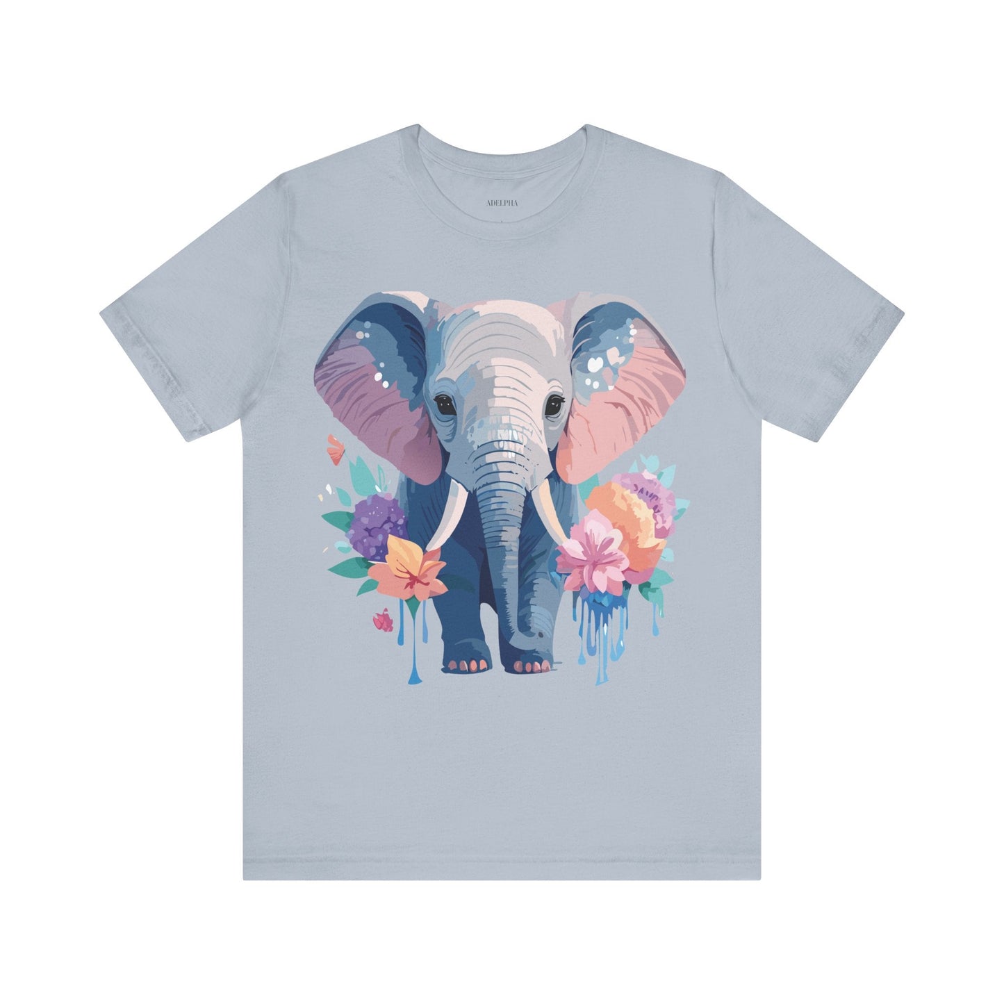Elephant Graphic T Shirt Unisex Vintage Art Design Tee by Adelpha Short Sleeve Premium