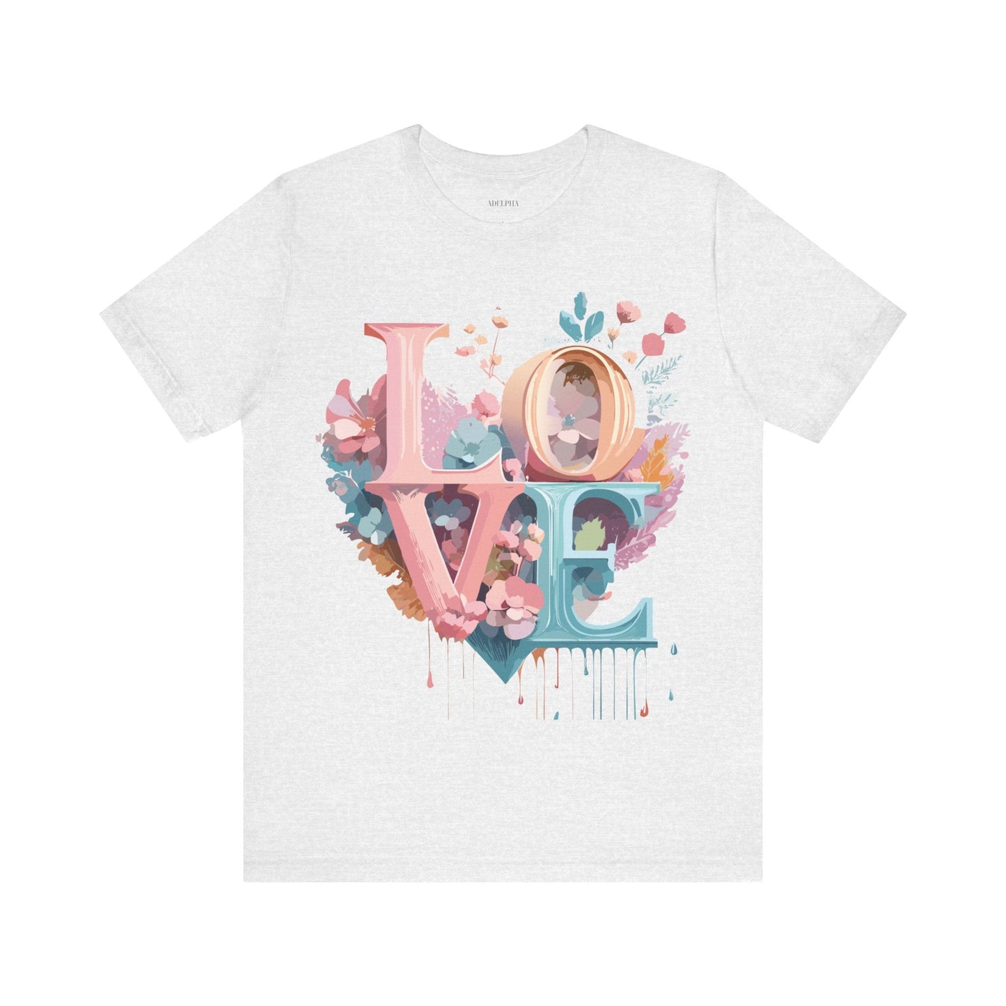Valentine Day Graphic Unisex 100 Cotton Vintage Artwork with Love and Flower Design Tee 53