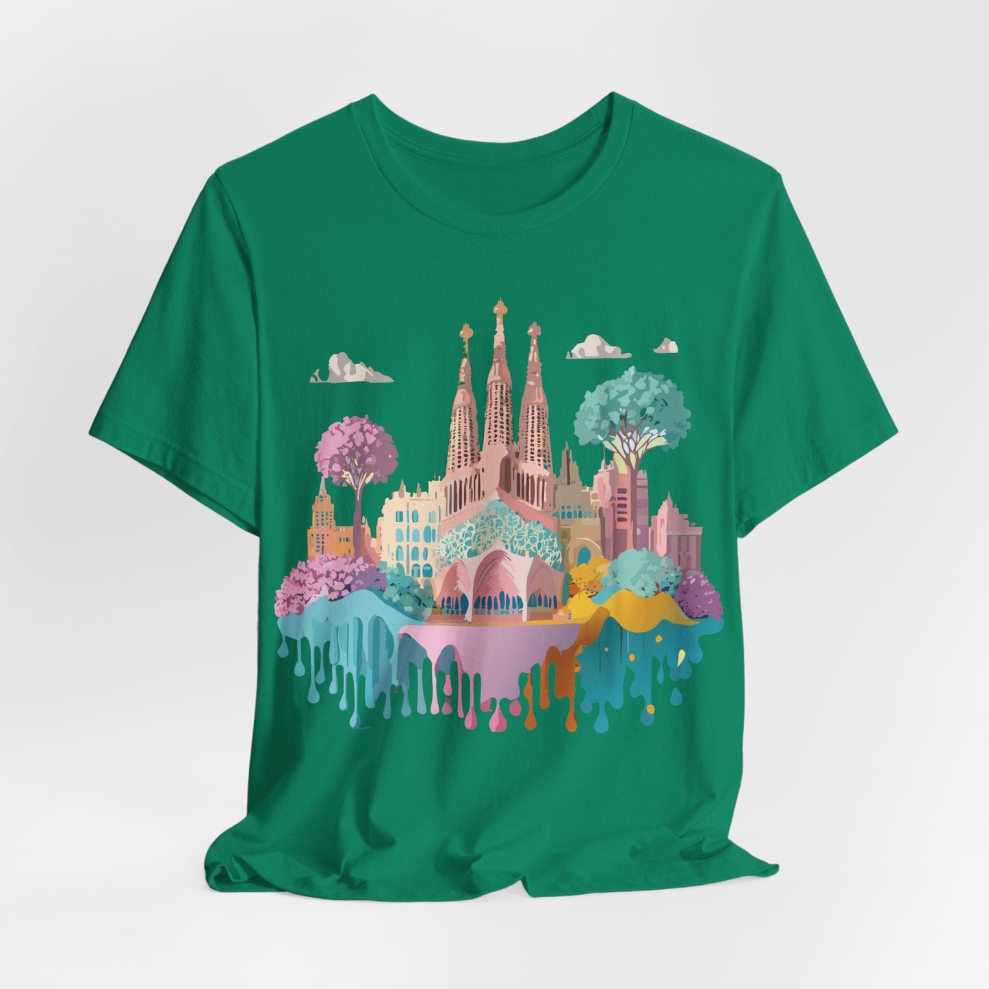 Barcelona Tourist Shirt Unisex Graphic Tee Featuring Original Vintage Art Adelpha