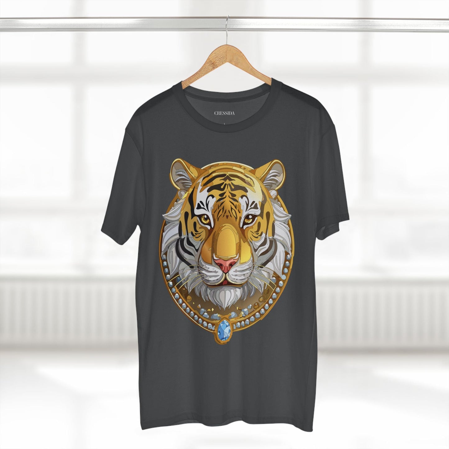 Tiger Graphic Unisex 100 Cotton Tee With Unique Animal Golden Medallion Art Design 4