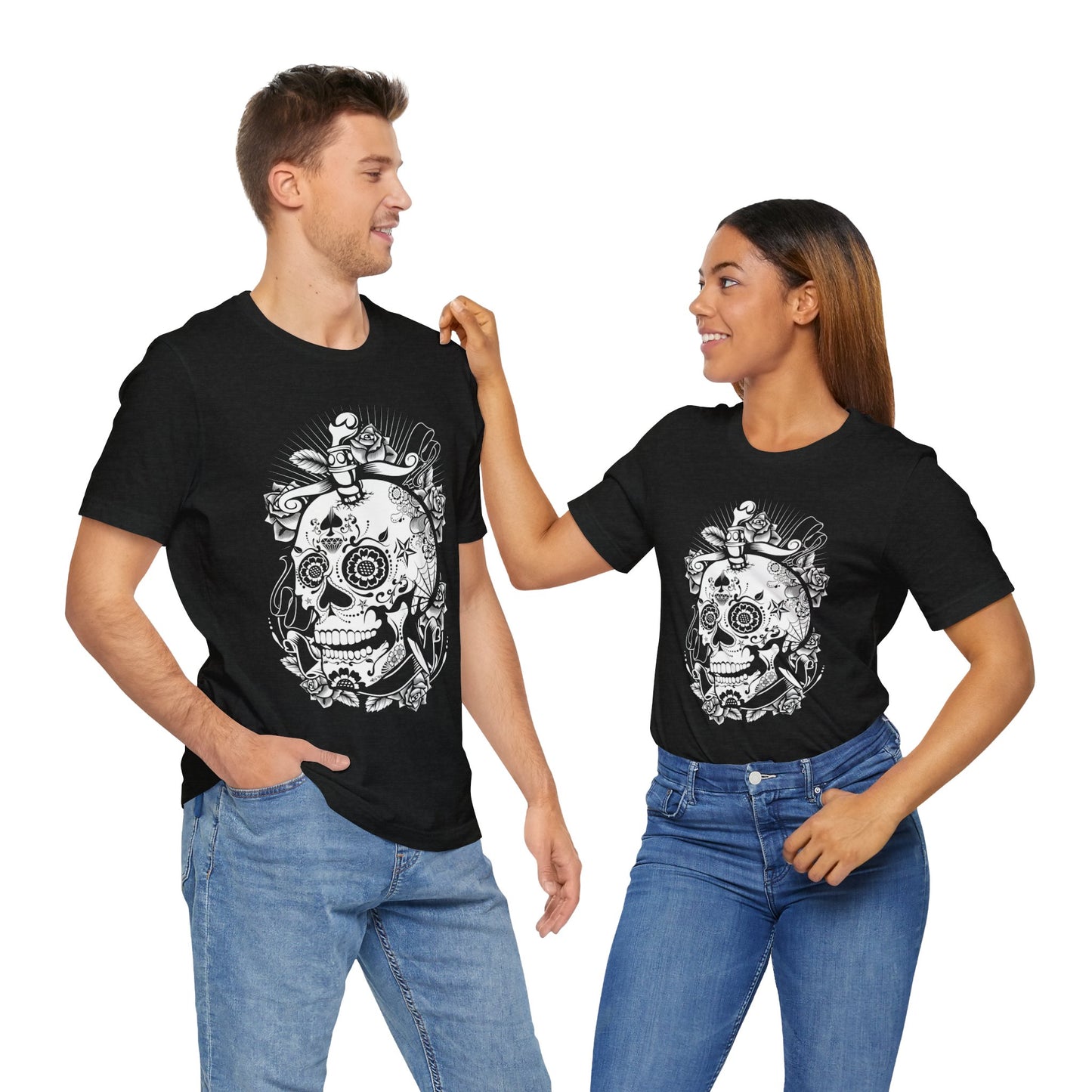 Unisex Cotton Tee Shirt with Skull