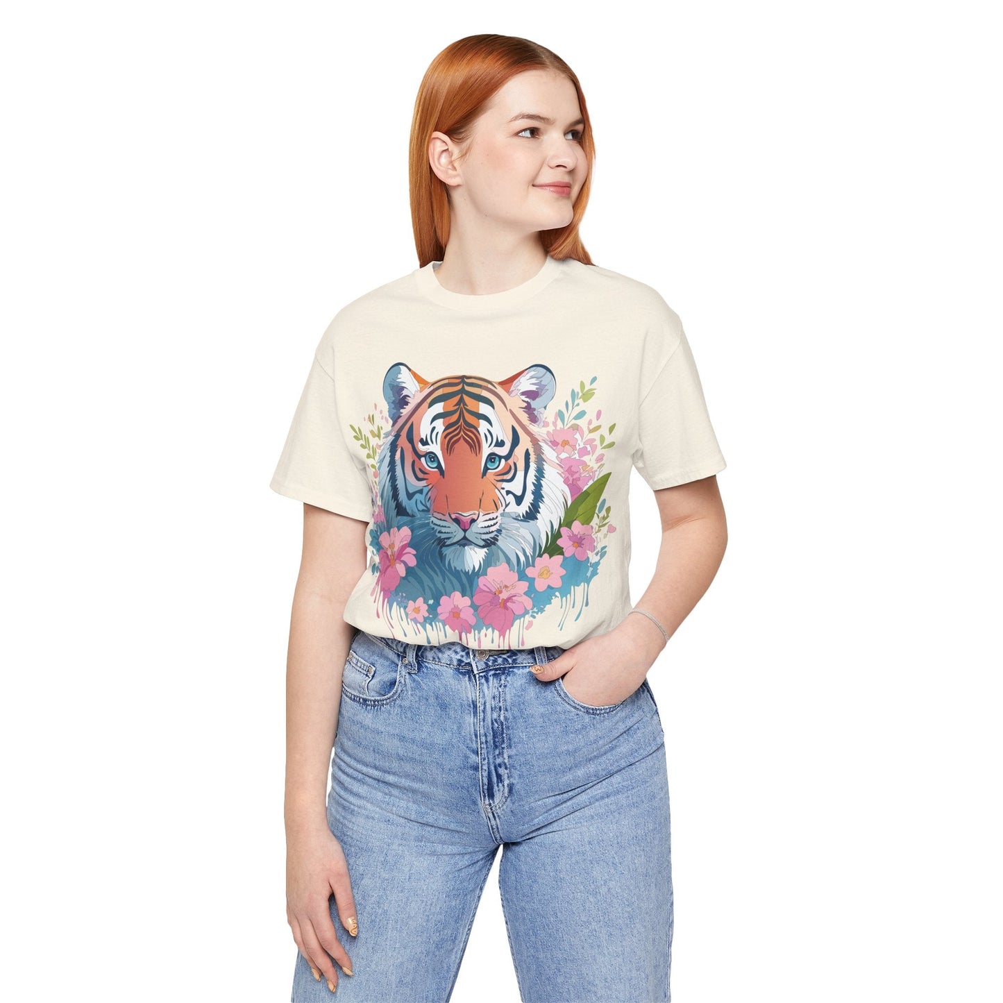 Tiger Graphic Tee Unisex Short Sleeve Jersey From Adelpha Vintage Inspired Artwork