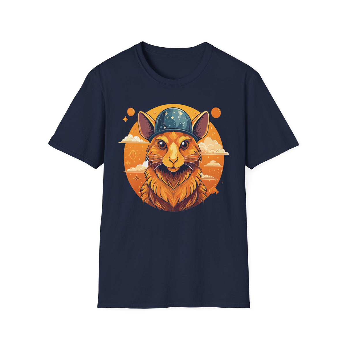 Space Helmet Fox T-Shirt | Retro Sunset Fox Illustration
