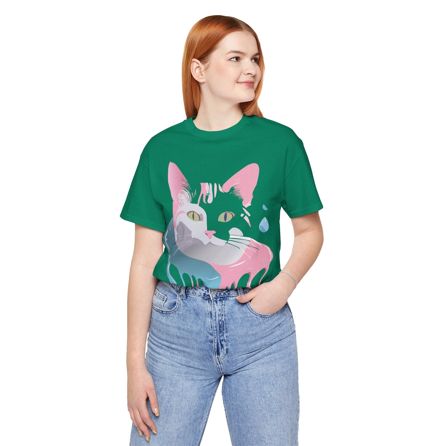 Cat Graphic Tee Unisex Short Sleeve T Shirt Adelpha Vintage Inspired Design