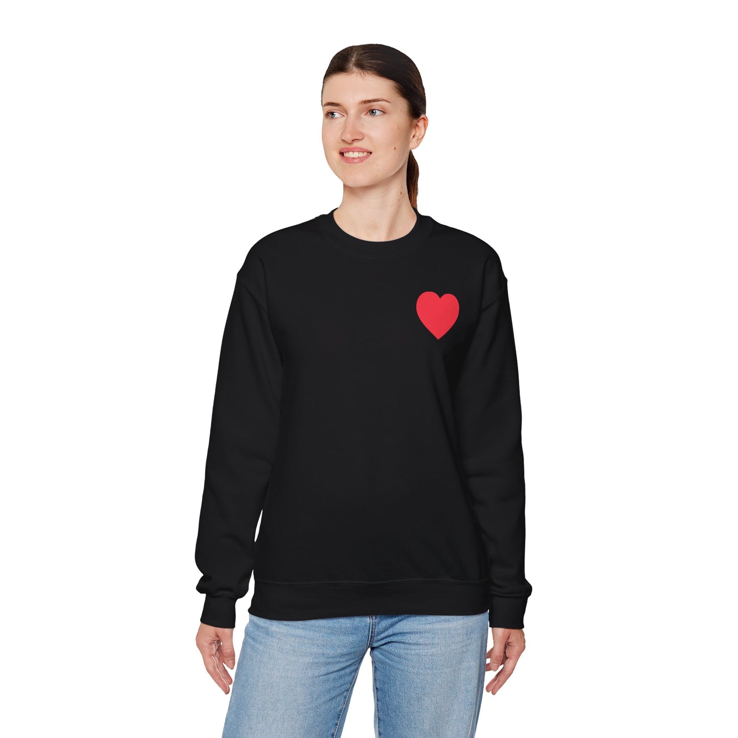 Small Red Heart Sweatshirt, Heart Sweatshirt, Love Sweatshirt, Valentine's Day Sweatshirt- 102
