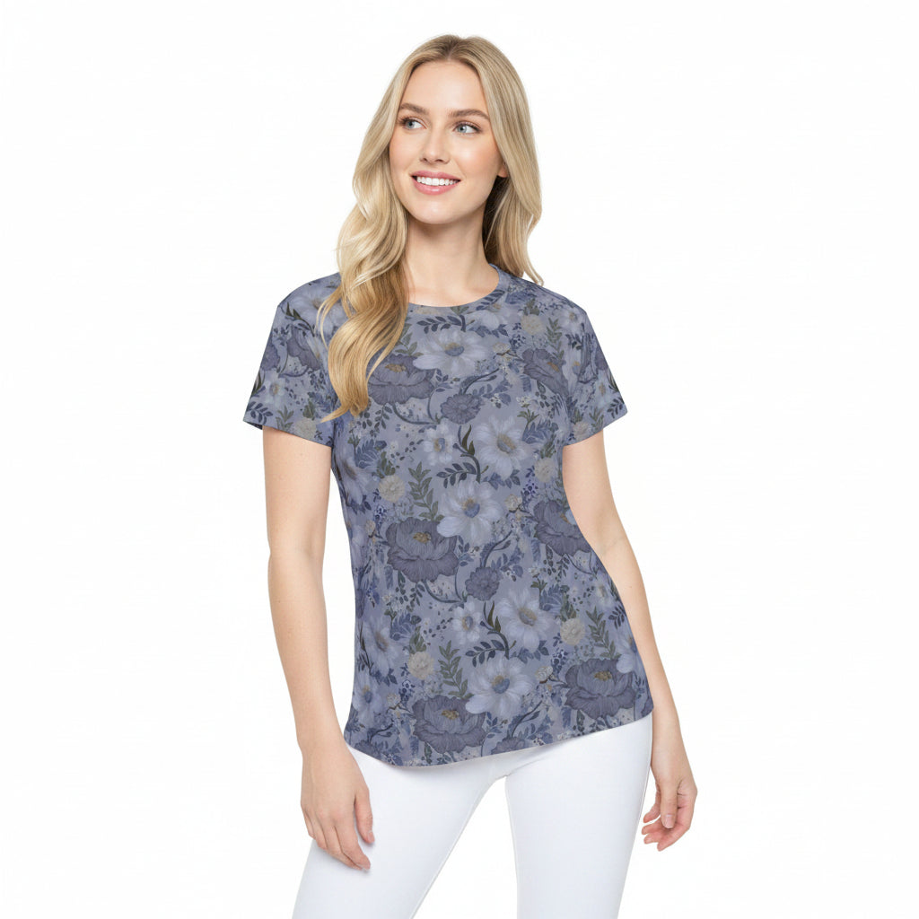 Women Poly Shirt with Floral Print F332