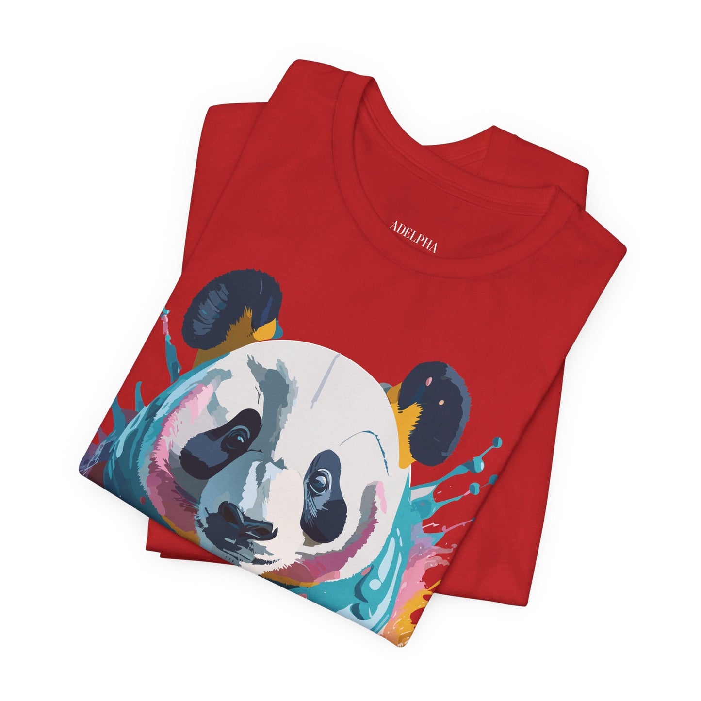 Panda Graphic Tee Unisex Short Sleeve Art Design By Adelpha Vintage Inspired Shirt