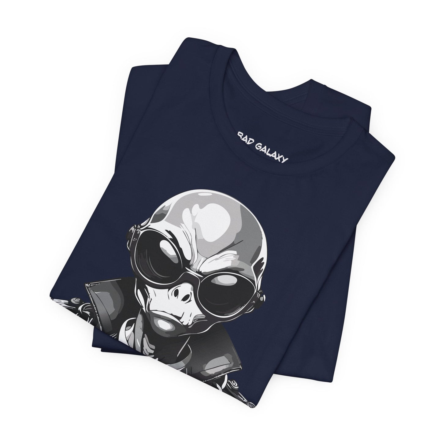 Tee Shirt With Alien From Bad Galaxy 100 Percent Cotton Made To Order Eco Friendly Inks Tee