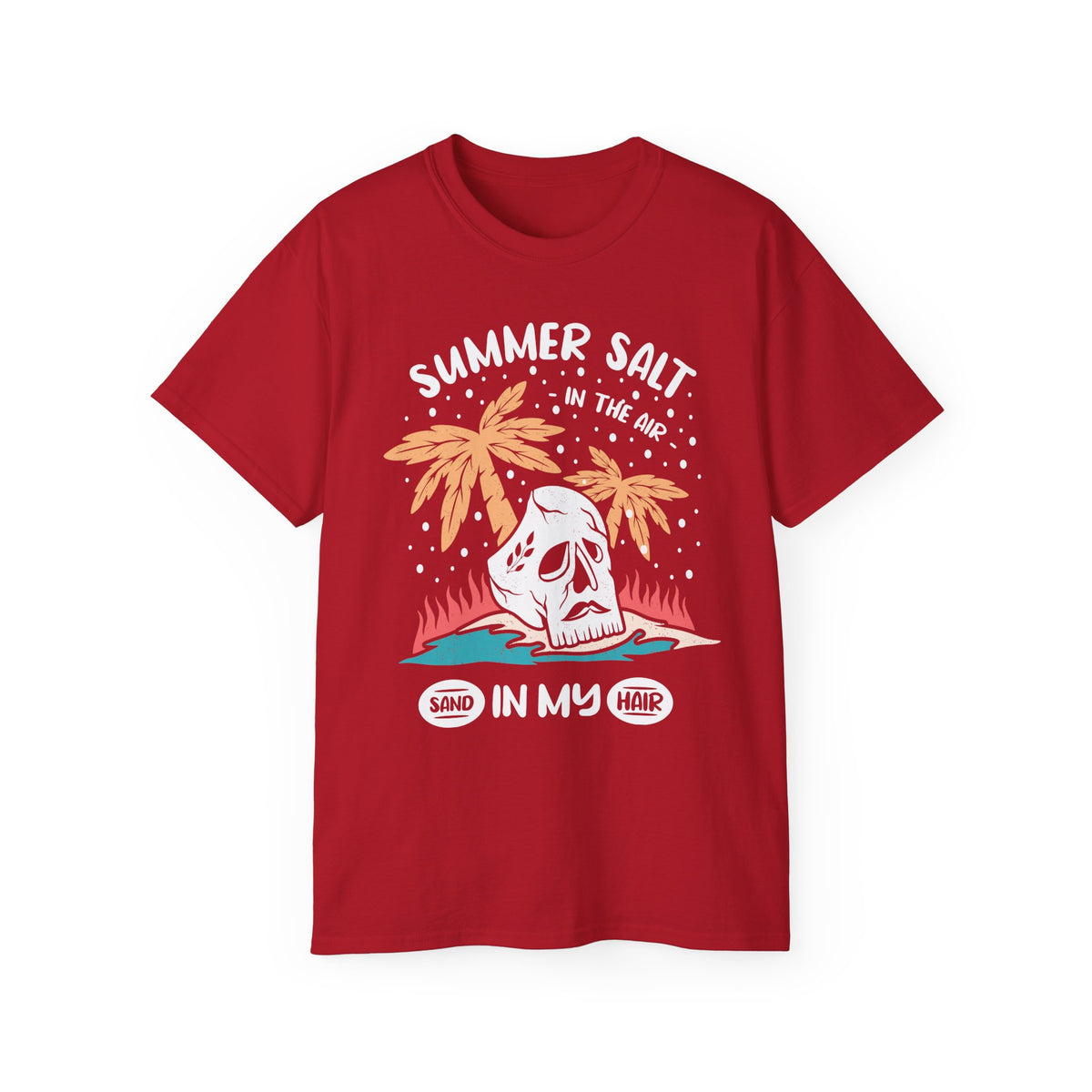 Summer Salt Skull Tee | Palm Trees Beach Vibes Graphic Shirt