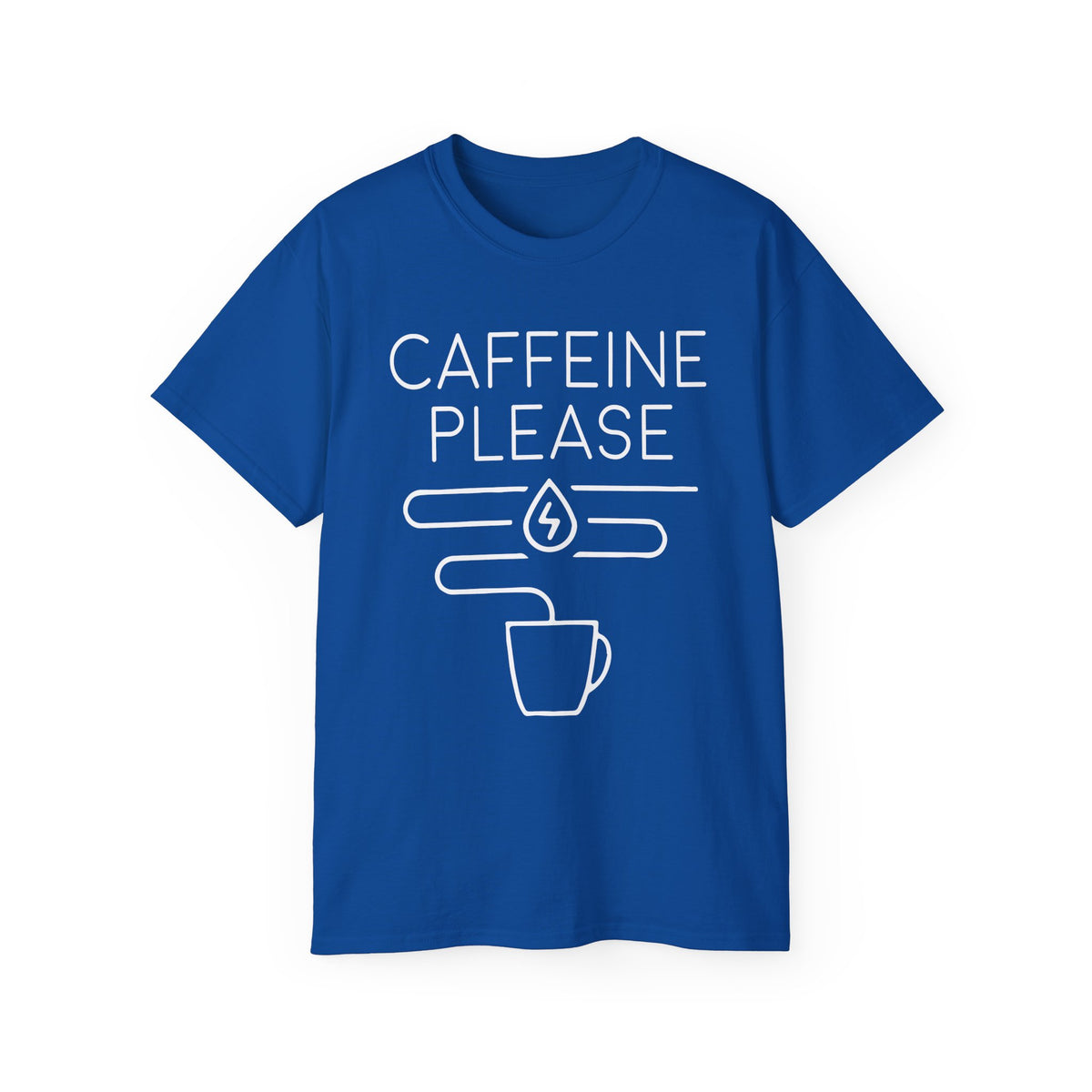 Caffeine Please tee | Coffee Graphic Tee, Minimal Coffee Mug Design