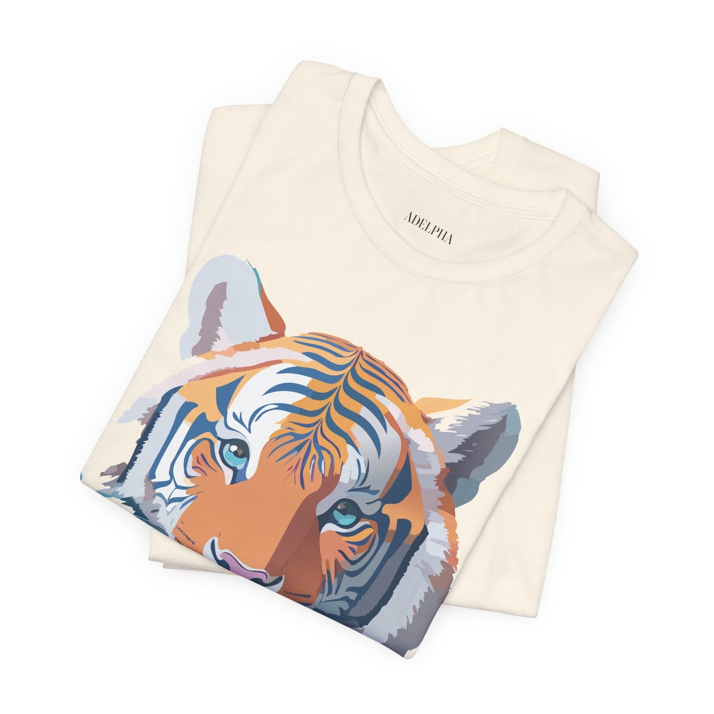 Tiger Graphic Tee Unisex Short Sleeve Shirt With Vintage Inspired Adelpha Artwork