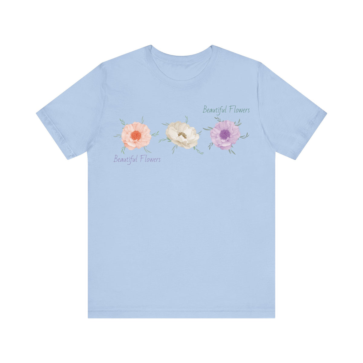 Floral Graphic Tee Shirt - Bella+Canvas Unisex 100 Cotton 50
