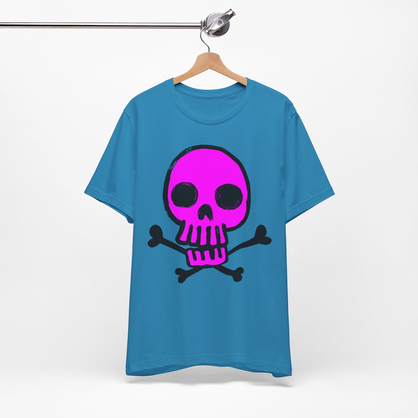 Pink Skull Graphic Design Tee, Skull Shirt, Vintage Tees, Art Design T-Shirt, Vintage Graphic Tee, Art Shirts with Skulls