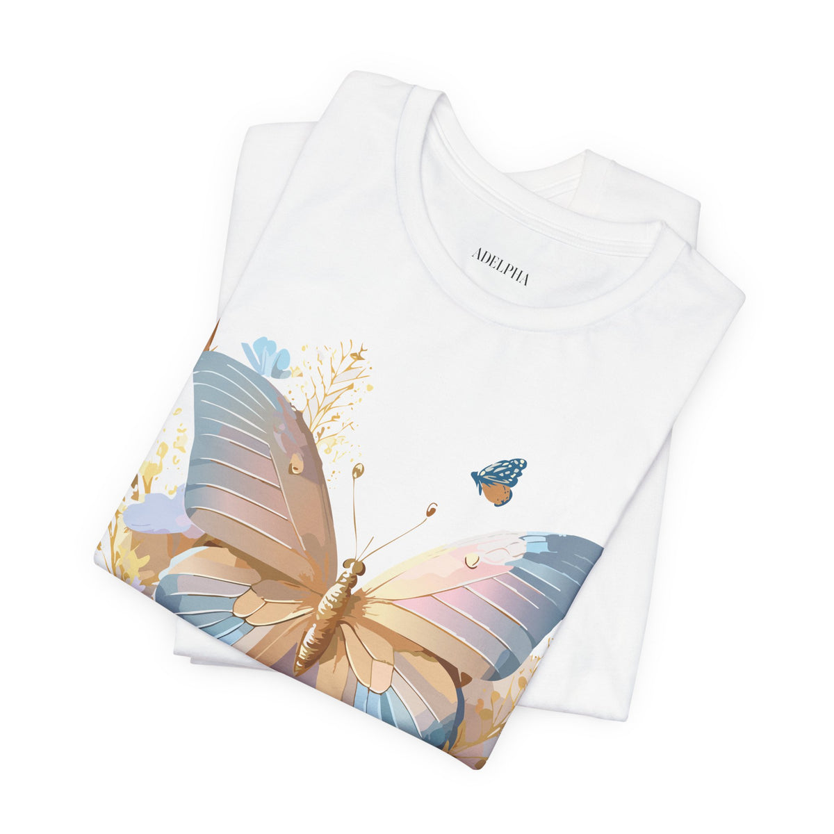 Butterfly Graphic Unisex Cotton Bella+Canvas Tee with Art Design n35