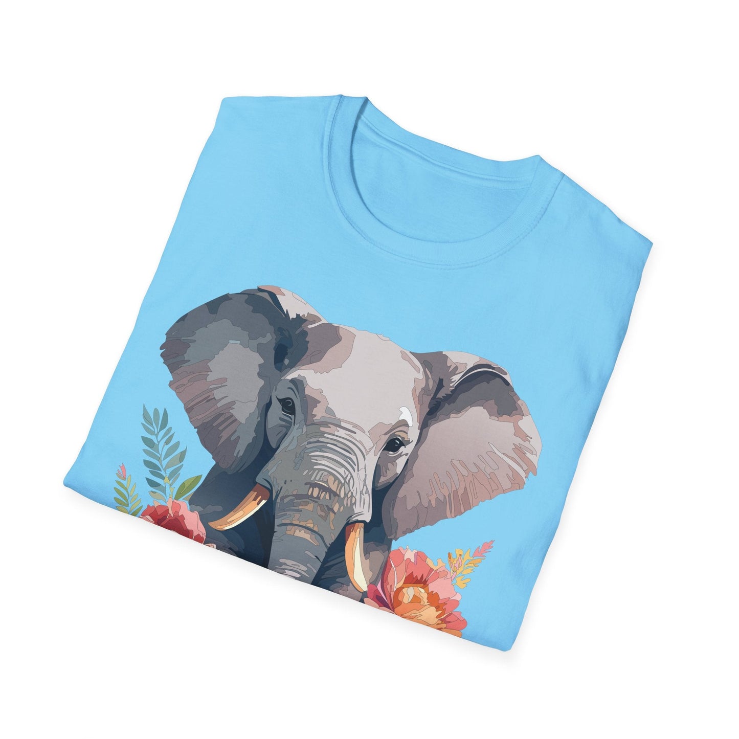 Elephant T Shirt Unisex Gildan Softstyle 64000 100 Percent Ring Spun Cotton Casual Tee