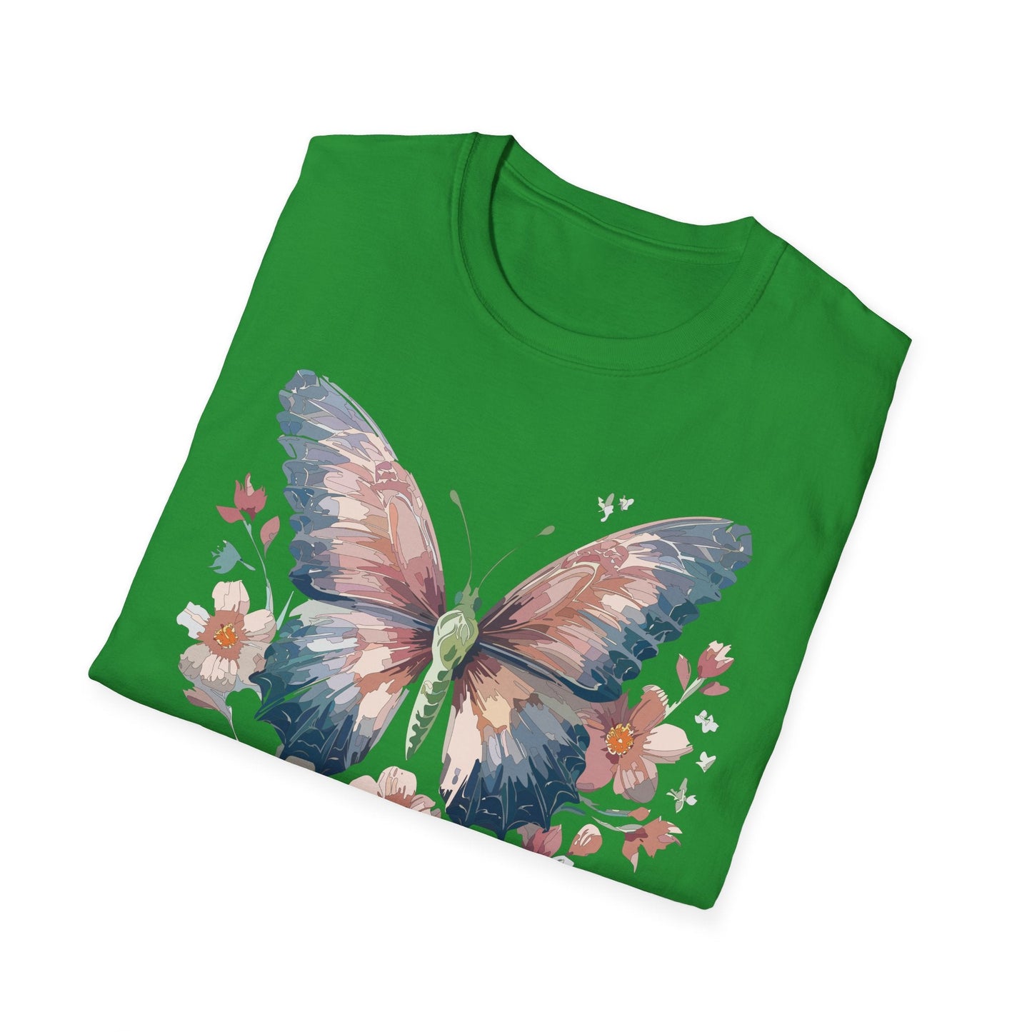 Butterfly Print T Shirt Monarch Unisex Gildan Softstyle 64000 Cotton Tee For Everyday Comfort