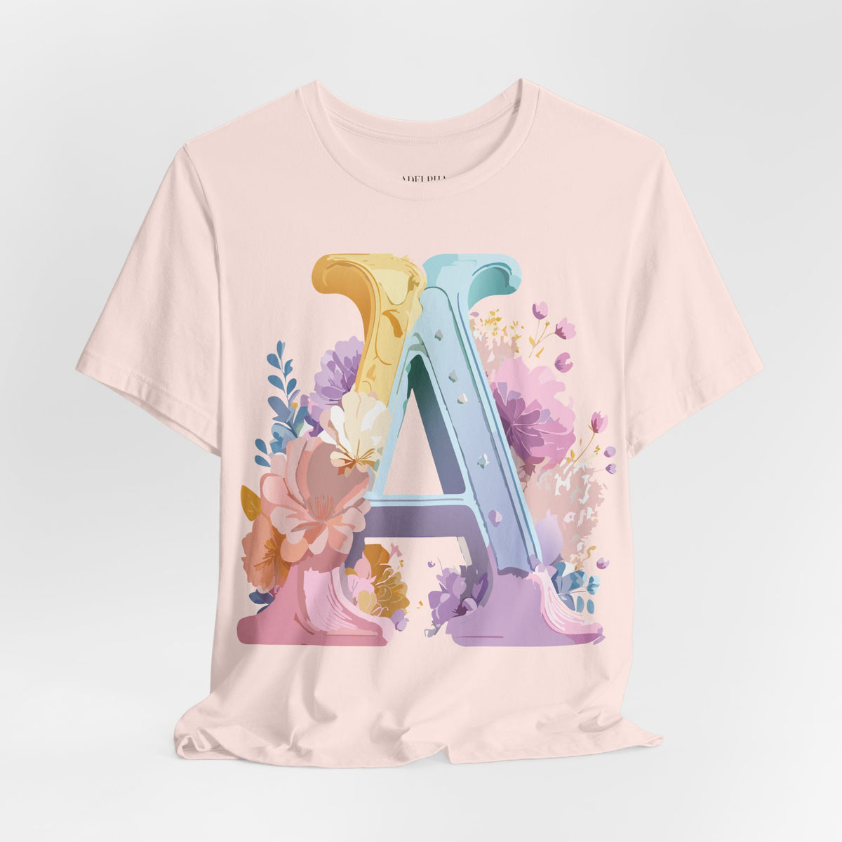 Letter A Graphic Unisex Cotton Bella+Canvas Tee with Art Letter Design
