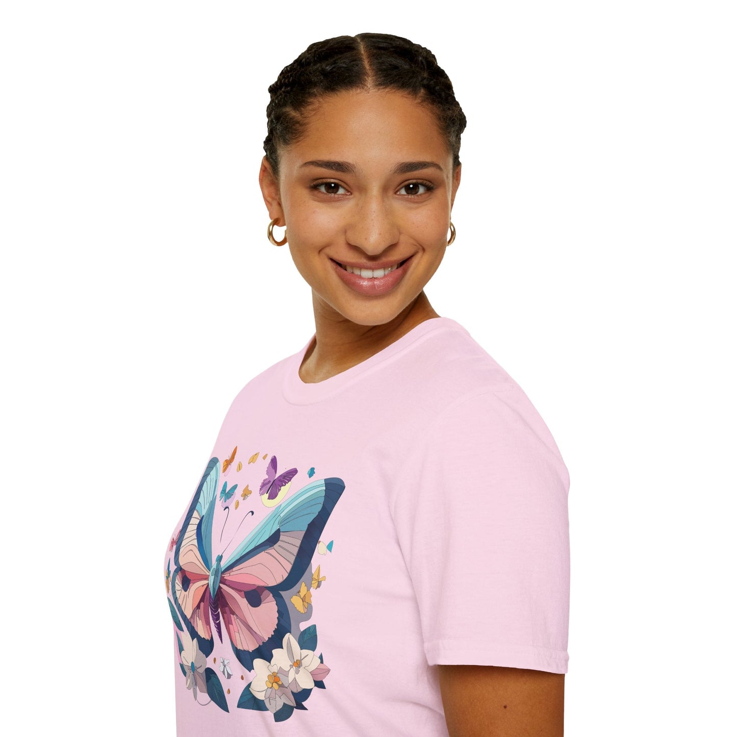 Butterfly Shirt Unisex T Shirt Softstyle Gildan 64000 Ring Spun Cotton Monarch Design