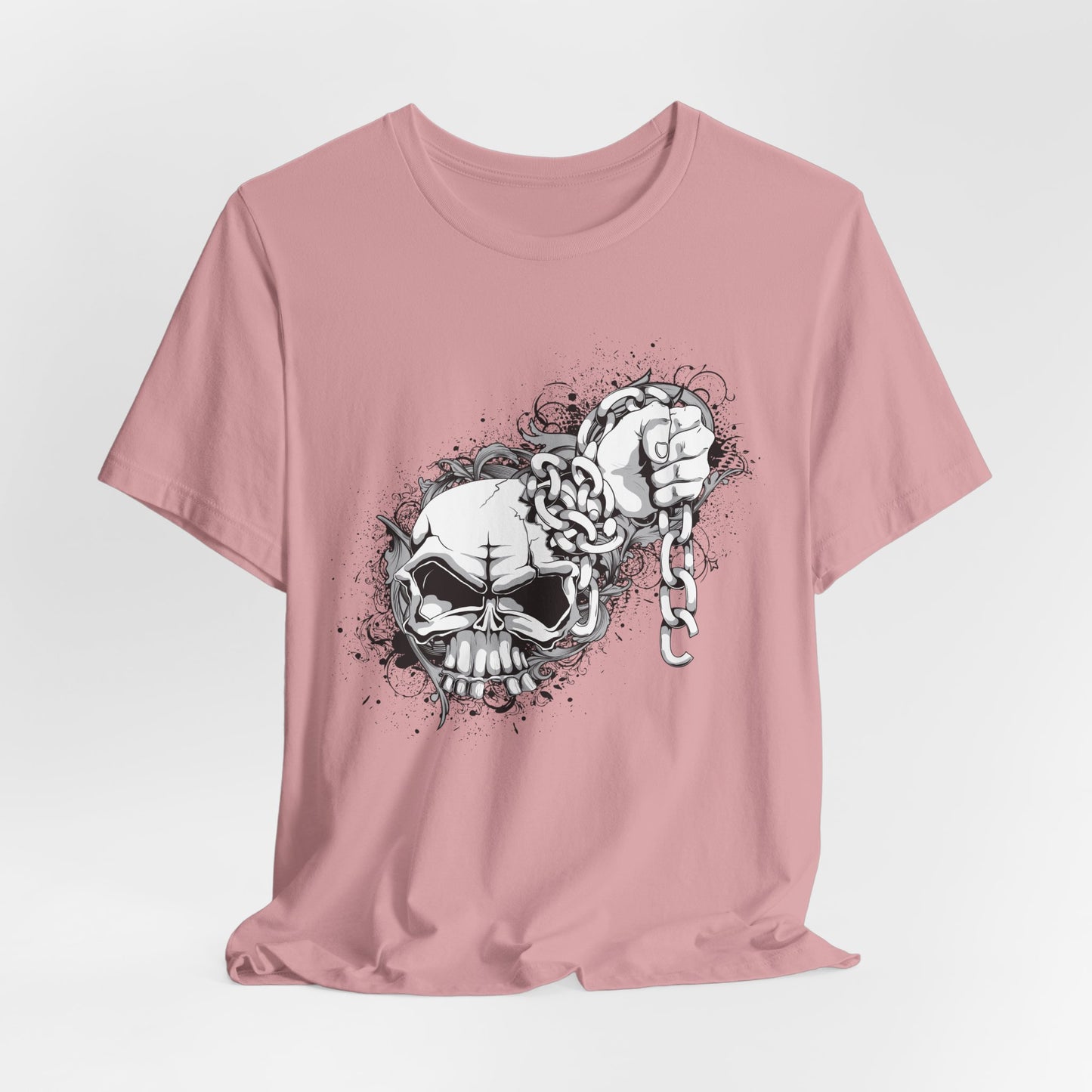 Chain Skull Graphic Design Tee, Skull Shirt, Vintage Tees, Art Design T-Shirt, Vintage Graphic Tee, Art Shirts with Skulls