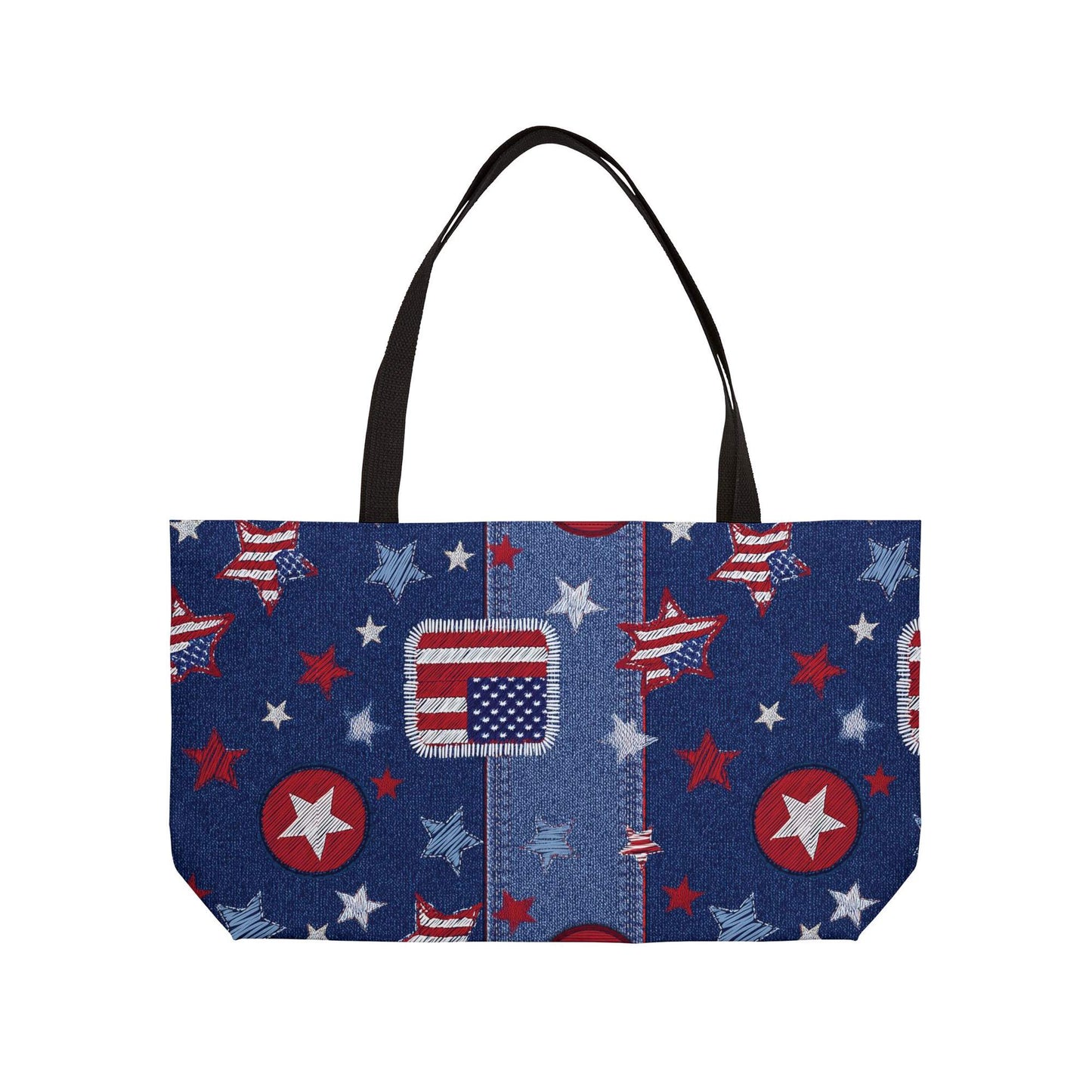 4th of July Denim Color Imitation Print Unisex  Yoga Bag  Spun Poly 24x13 Canvas Bag 66