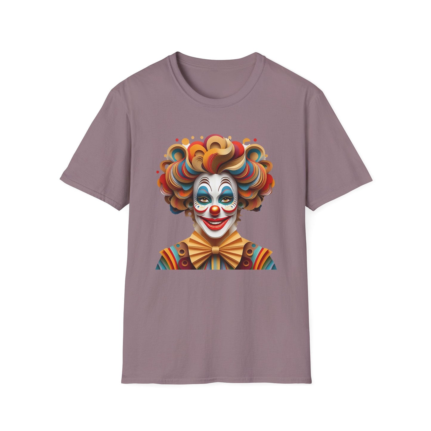 Unisex Clown Shirt Funny Man Circus Tee Short Sleeve Gildan Softstyle 64000 Cotton