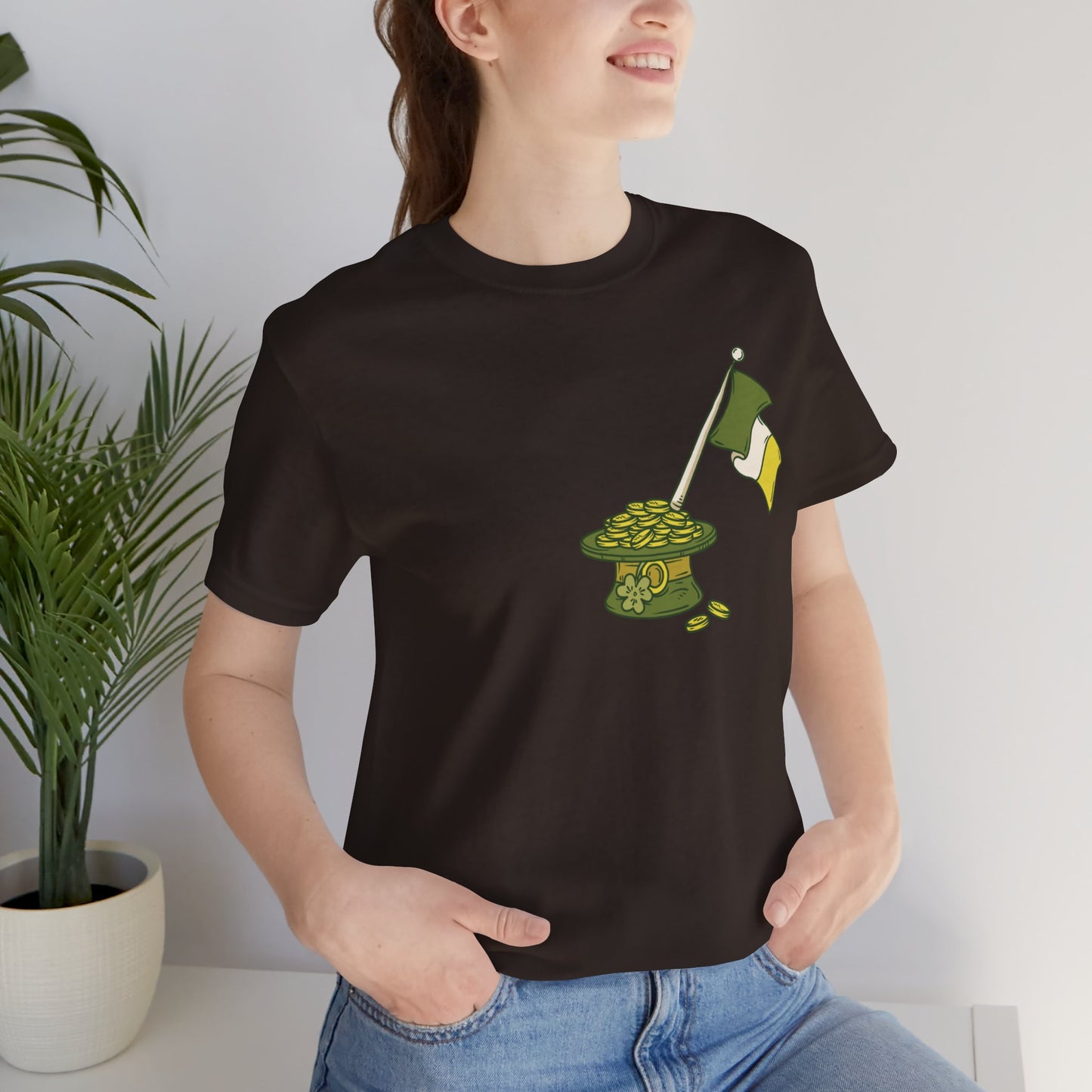 Camiseta unisex de algodón con estampados de la suerte