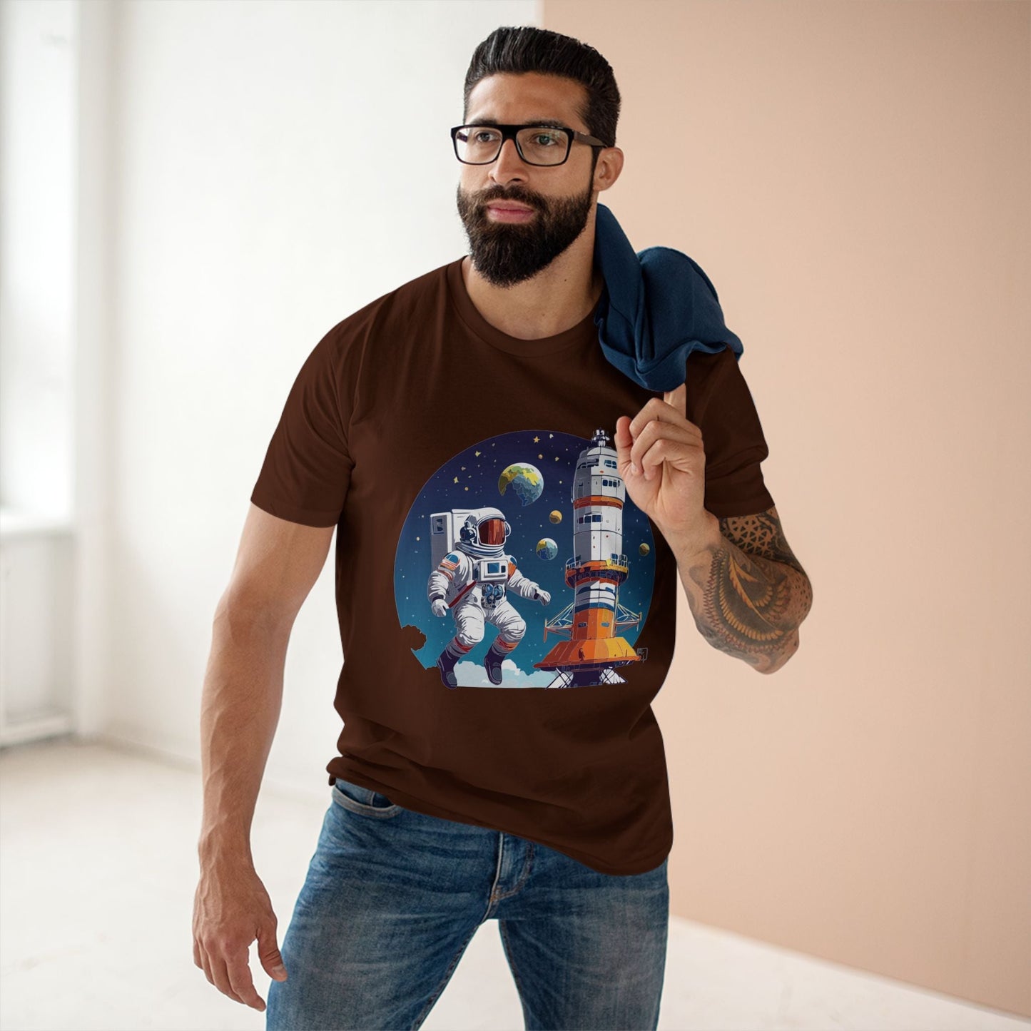 Cosmos Astronaut Shirt Unisex Premium Cotton Tee With Original Space Art Design From Retro2Nova
