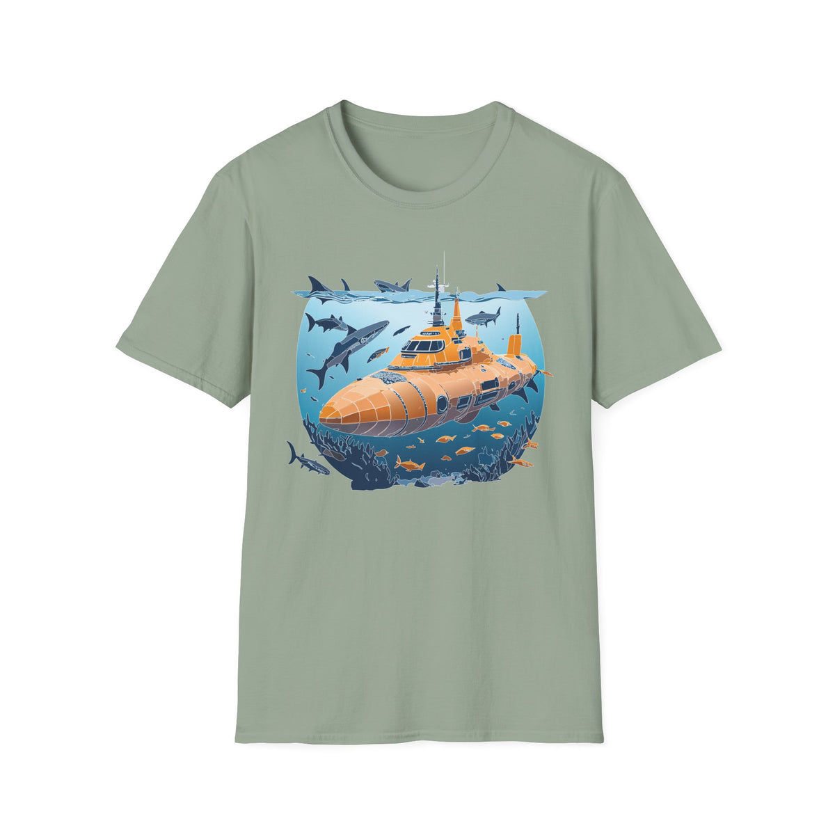 Ocean U boat Graphic Tee Gildan Unisex 100 Cotton Tee Shirt h38