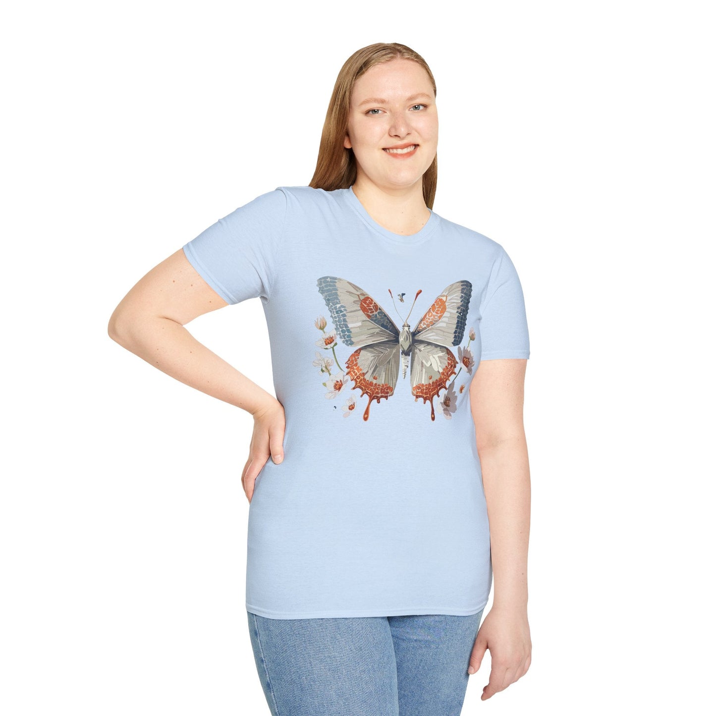 Butterfly Shirt Unisex Short Sleeve Cotton Tee Monarch Design For Men Women Comfort