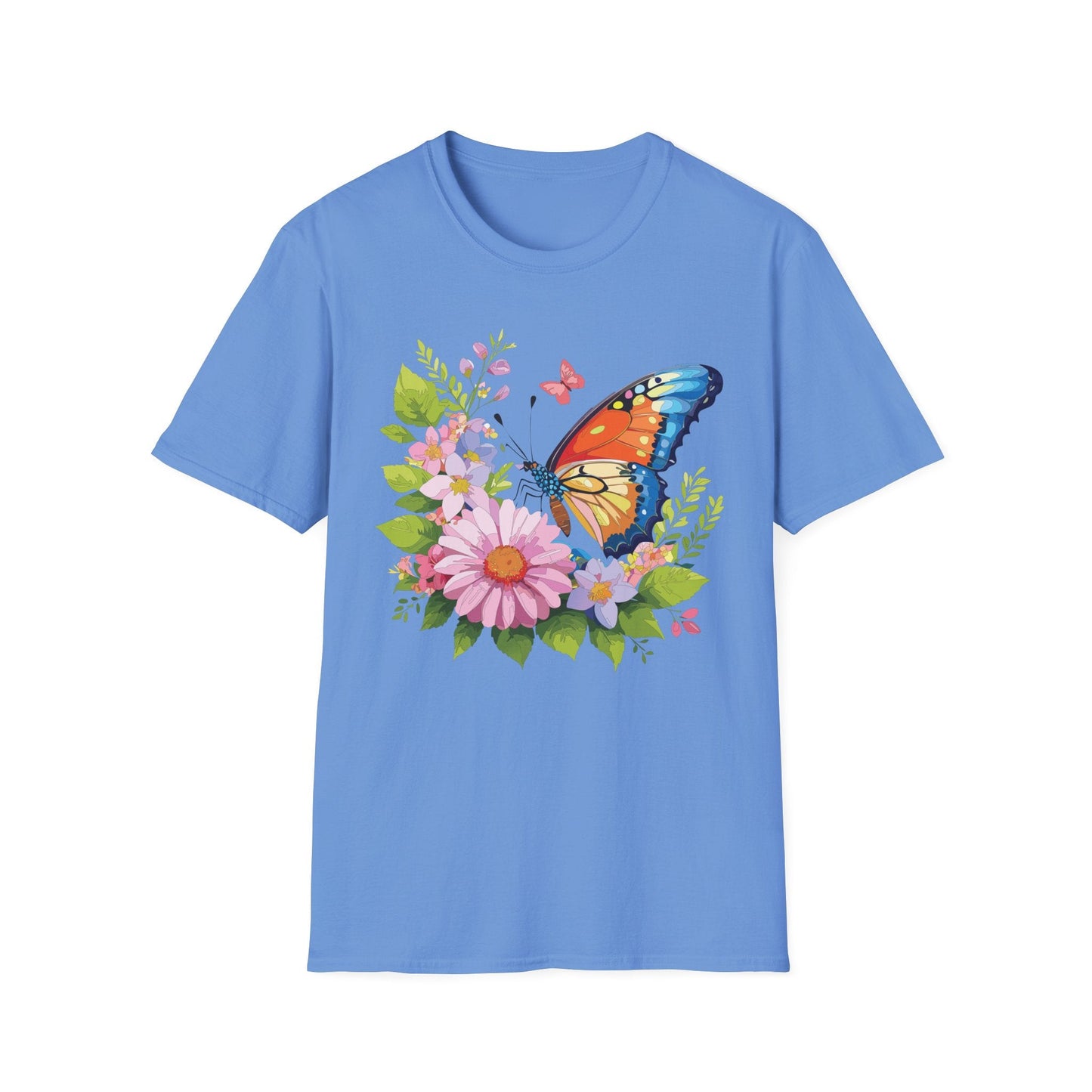 Butterfly T Shirt Unisex Short Sleeve Gildan Softstyle 64000 Monarch Butterfly Design Graphic
