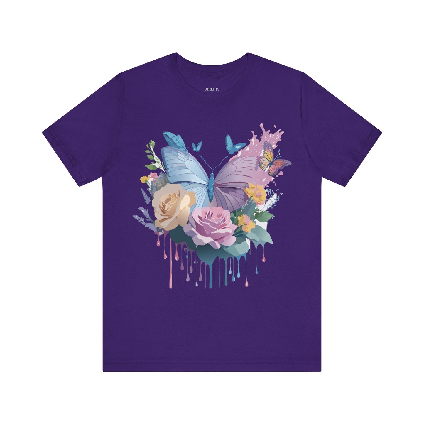 Butterfly Graphic Tee Unisex Vintage Art Design Adelpha Short Sleeve