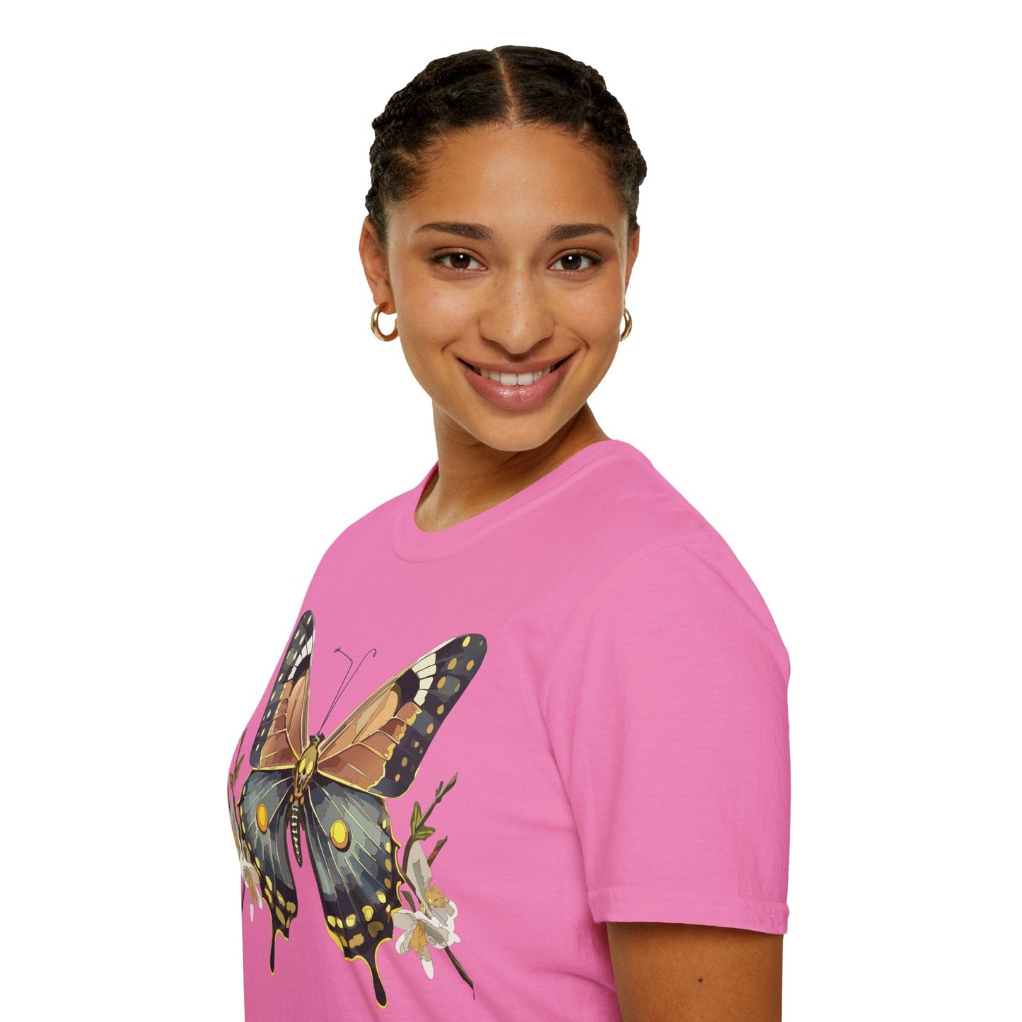 Butterfly Shirt Unisex Gildan Softstyle T Shirt Monarch Butterfly Tee 100 Percent Ring Spun Cotton