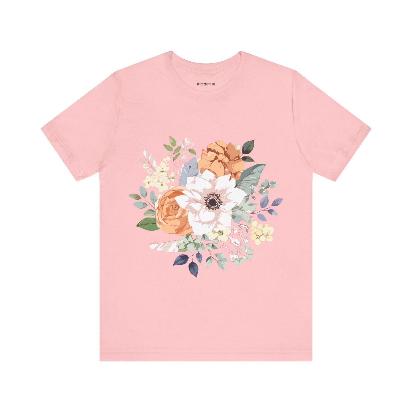 Unisex Floral Shirt Jersey Short Sleeve Tee Lightweight Breathable Flowers Collection Retro2Nova