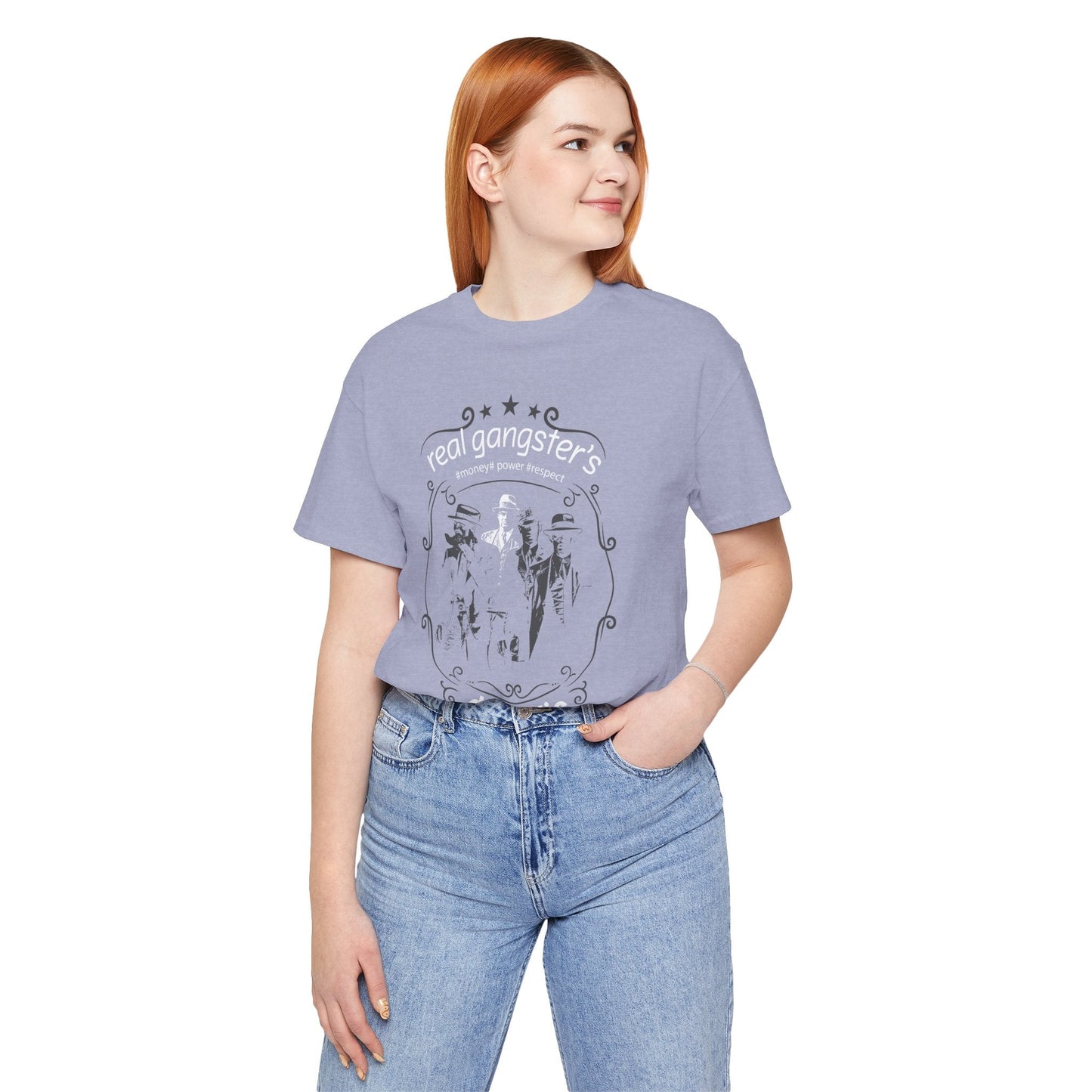 Real Gangsters Don't Die T-Shirt Vintage Outlaw Illustration Retro Biker Tee A-3