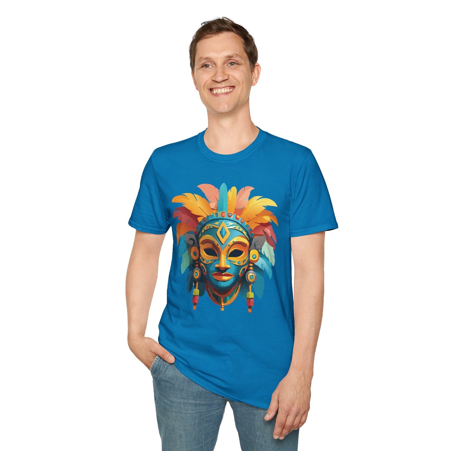 Mask Graphic Unisex Cotton Masquerade Design Artwork Tee 2