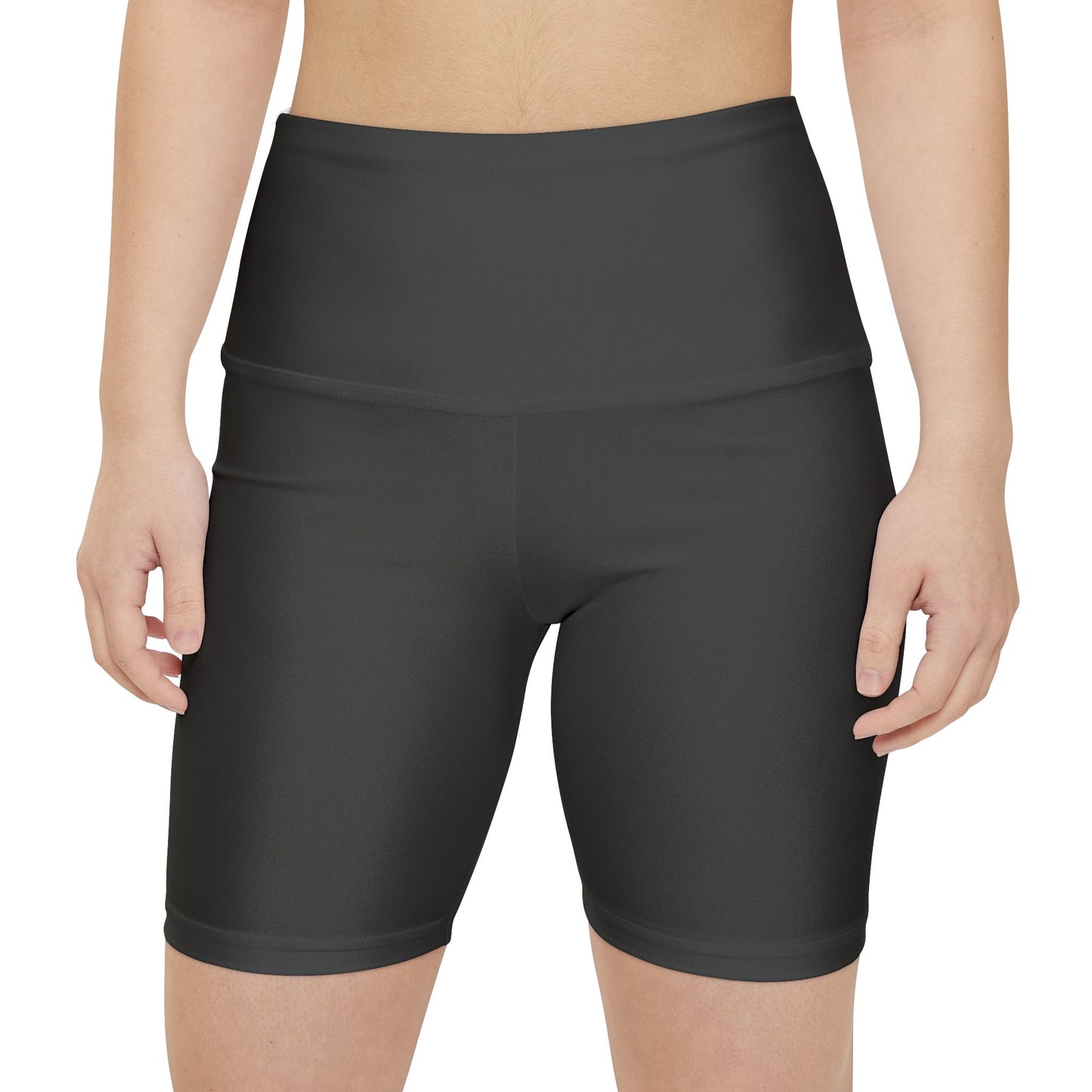 Charcoal Ash High-Waist Women's Workout Shorts — Sculpting Biker Activewear