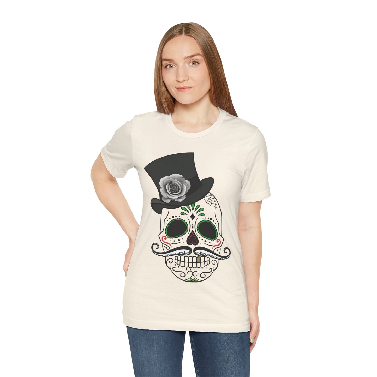 Unisex-T-Shirt aus Baumwolle mit Totenkopf