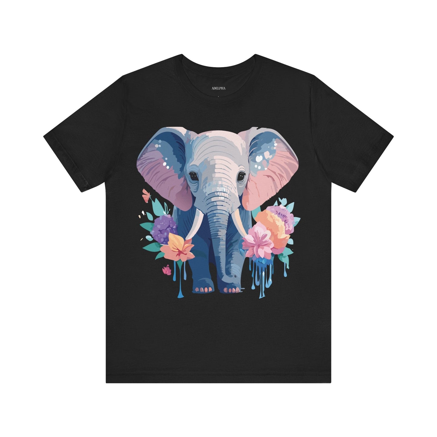 Elephant Graphic T Shirt Unisex Vintage Art Design Tee by Adelpha Short Sleeve Premium