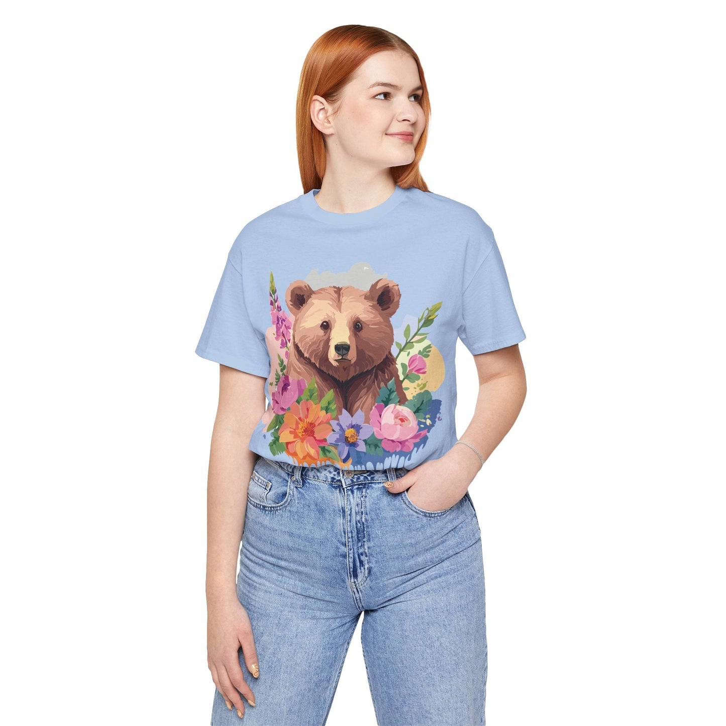 Bear Graphic Unisex 100 Cotton Short Sleeve Art Design Vintage T-Shirt 1