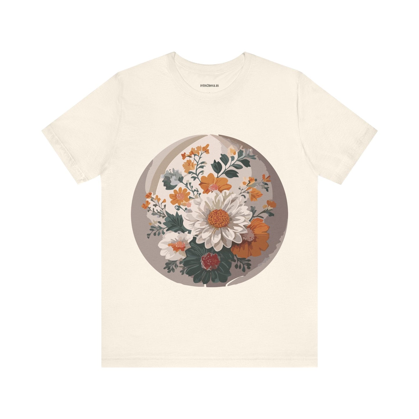 Retro2Nova Floral Shirt Unisex Jersey Short Sleeve Tee From Flowers Collection Free Shipping