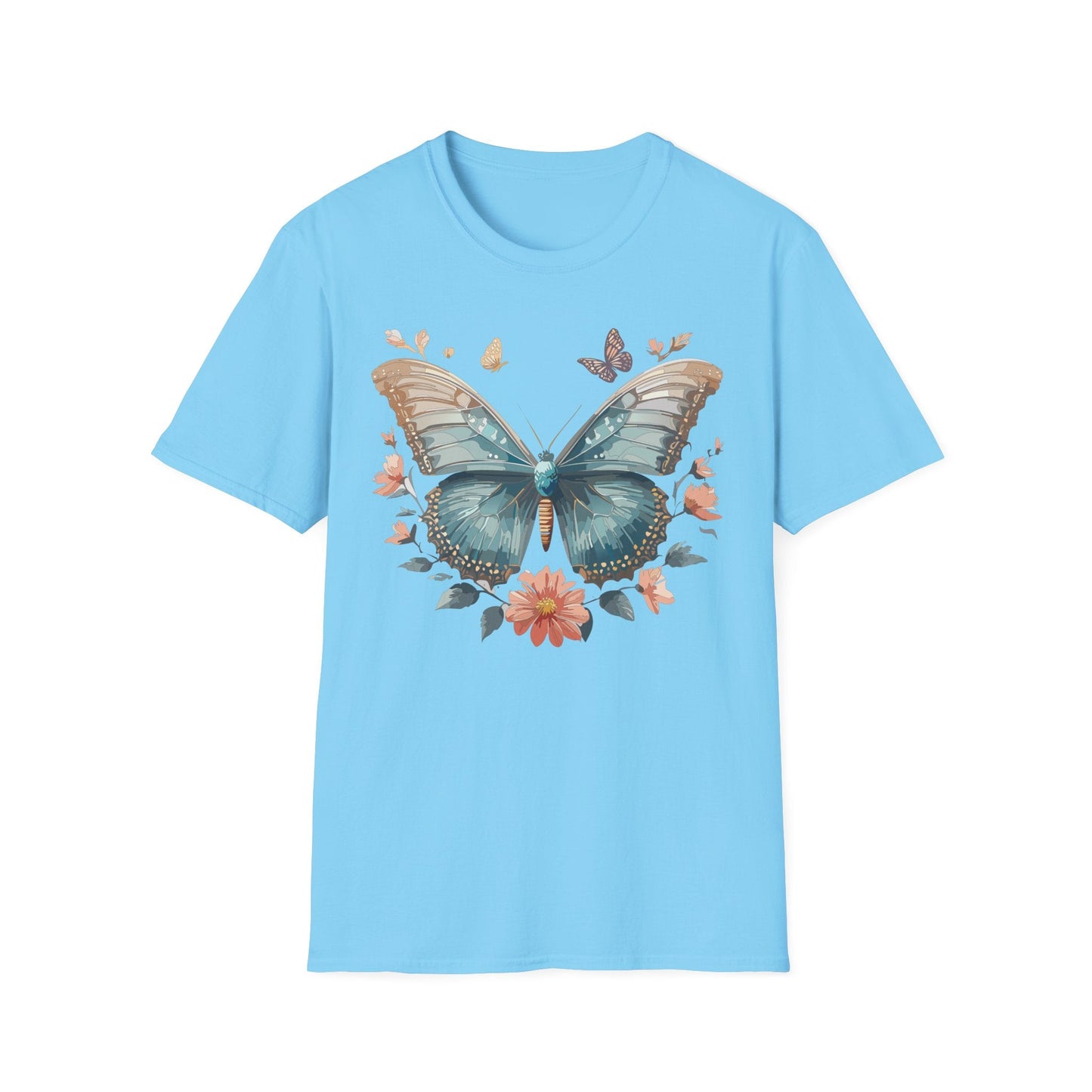 Butterfly Shirt Unisex Monarch T Shirt Gildan Softstyle 64000 Ring Spun Cotton Tee Breathable Comfort