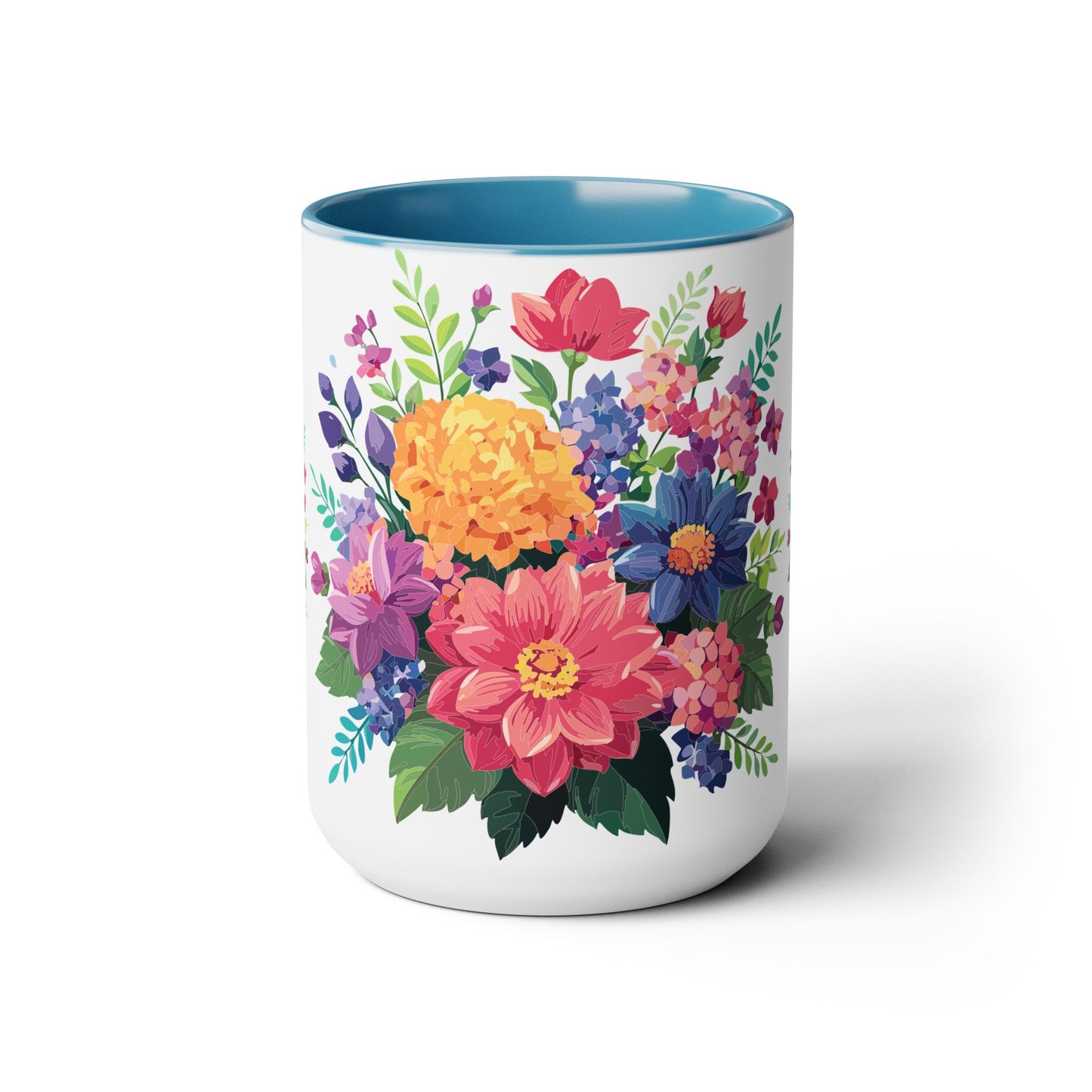 Tazas de café de dos tonos con flores