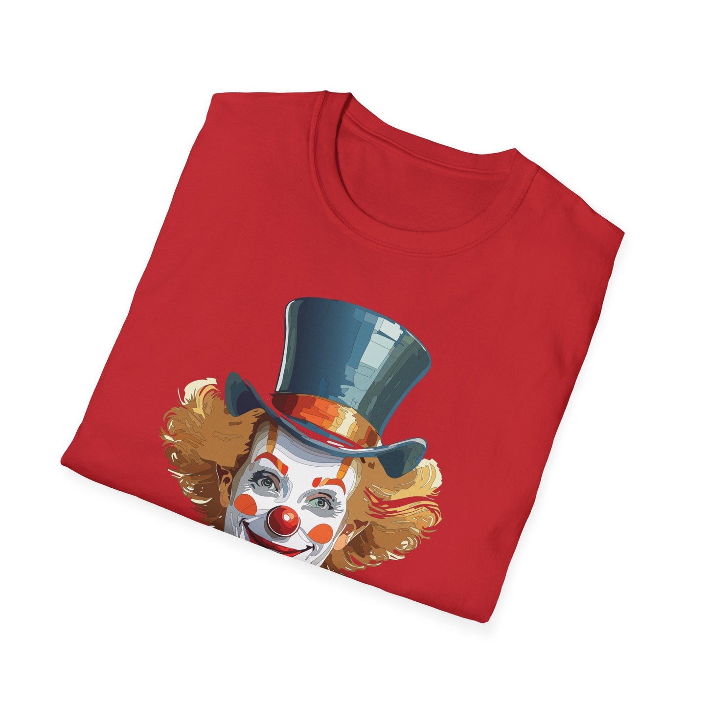Funny Clown Shirt Unisex T Shirt Circus Style Tee With Scary Man Artwork Gildan 64000