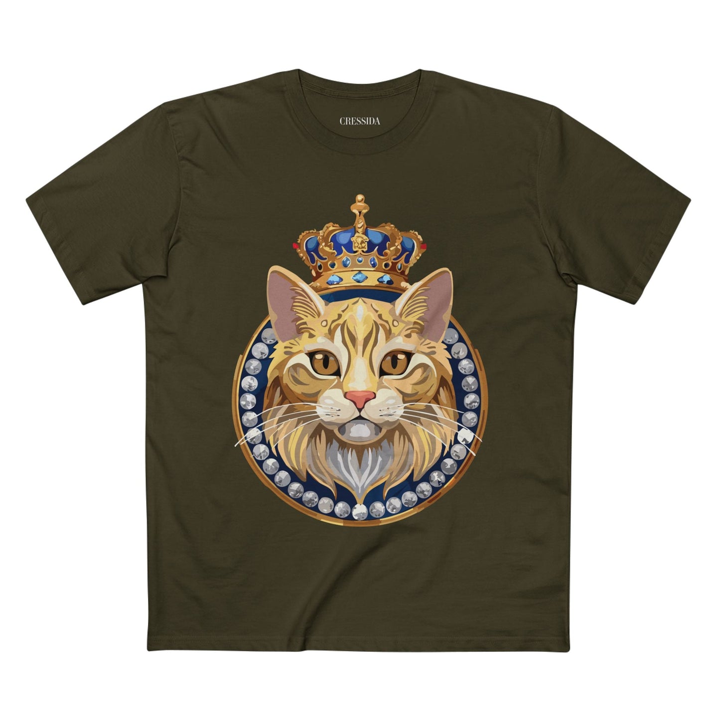 Cat Graphic Unisex 100 Cotton Tee With Unique Animal Golden Medallion Art Design 13