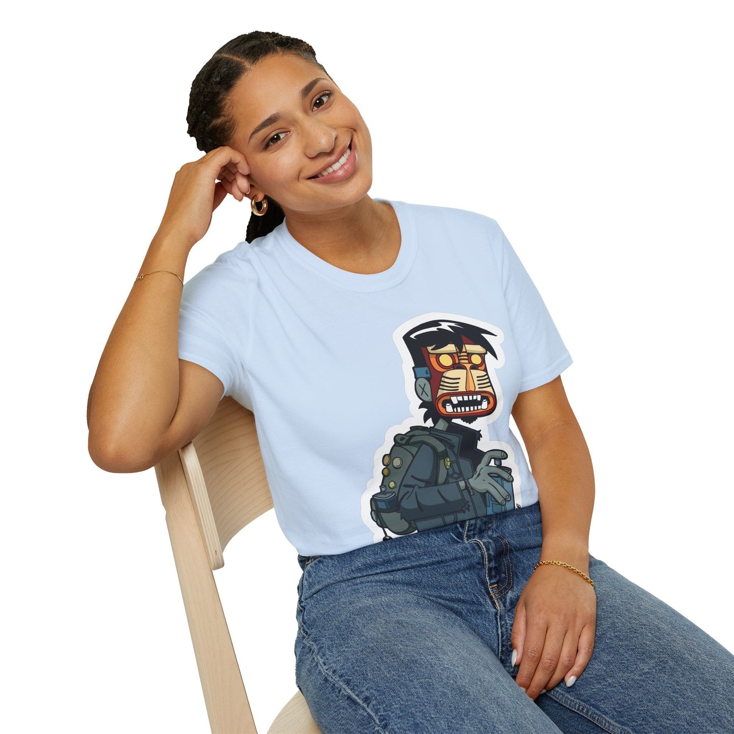 Cartoon T Shirt Animation T Shirt Funny Tee Shirt Unisex Short Sleeve Softstyle Cotton Tee 64000