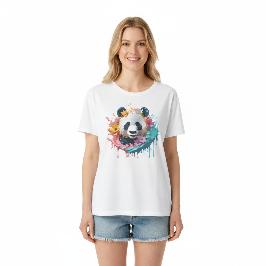 Unisex Panda Shirt Softstyle Tee 100 Percent Ring Spun Cotton Casual Animal Print