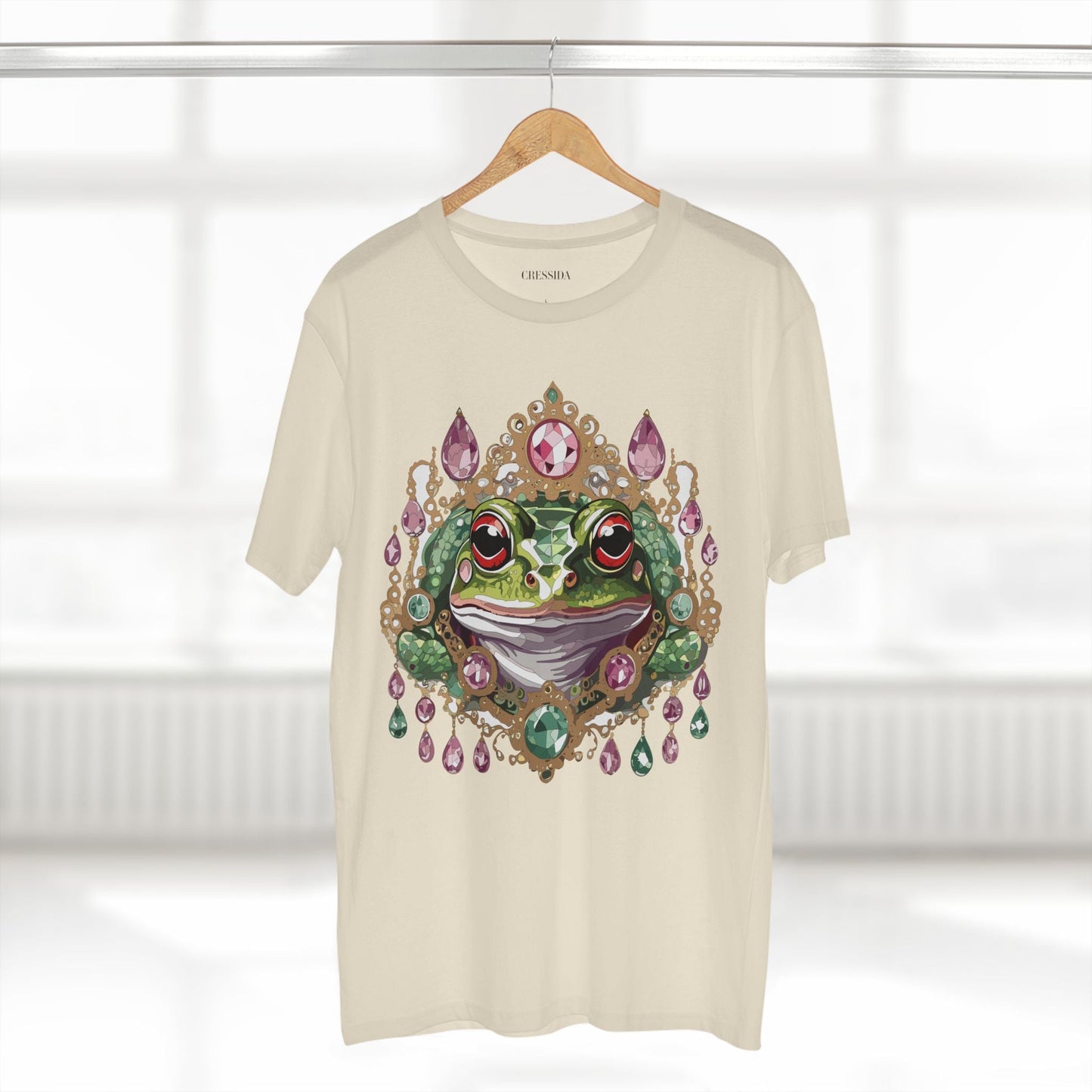 Frog Graphic Unisex 100 Cotton Tee With Unique Animal Golden Medallion Art Design 26